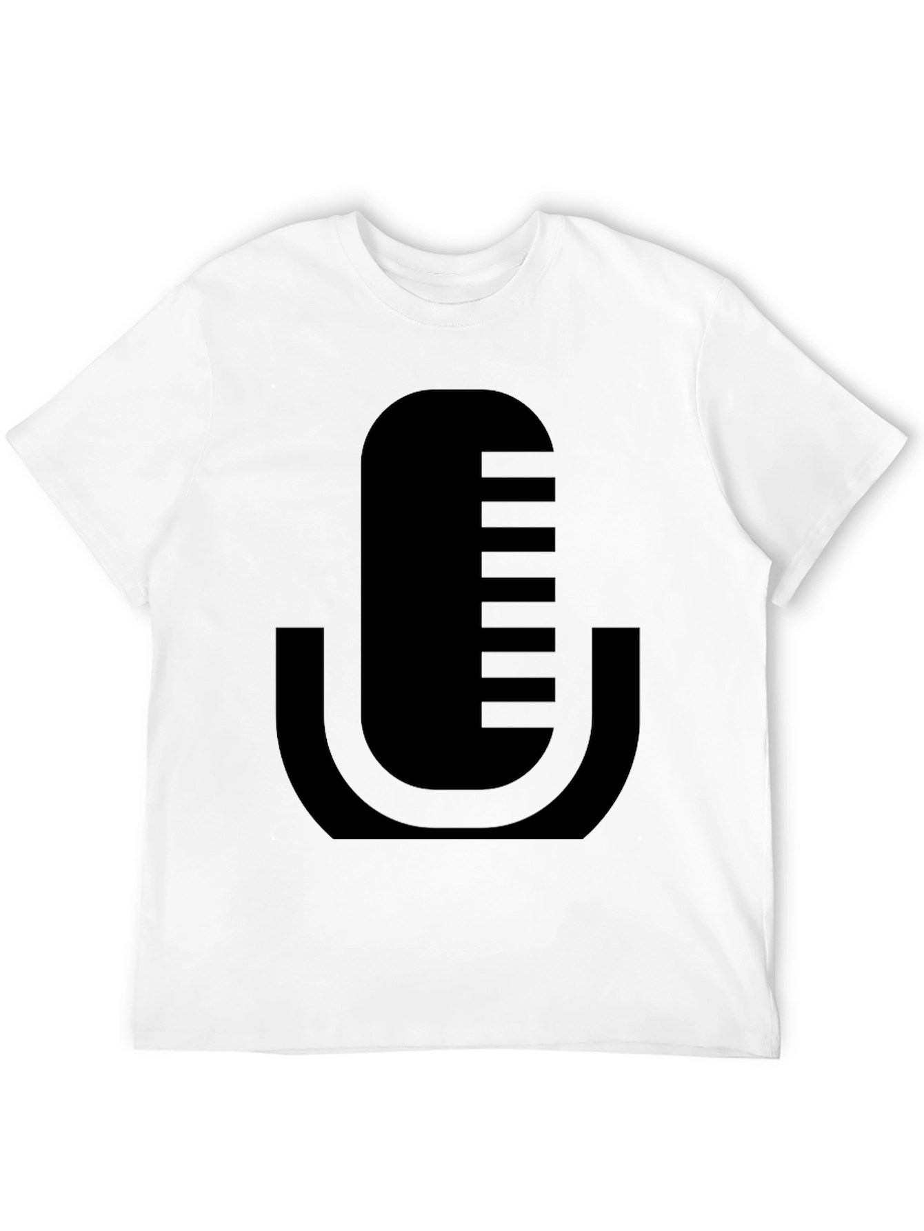 Black Modern Microphone Graphic T-Shirt - Black view 12