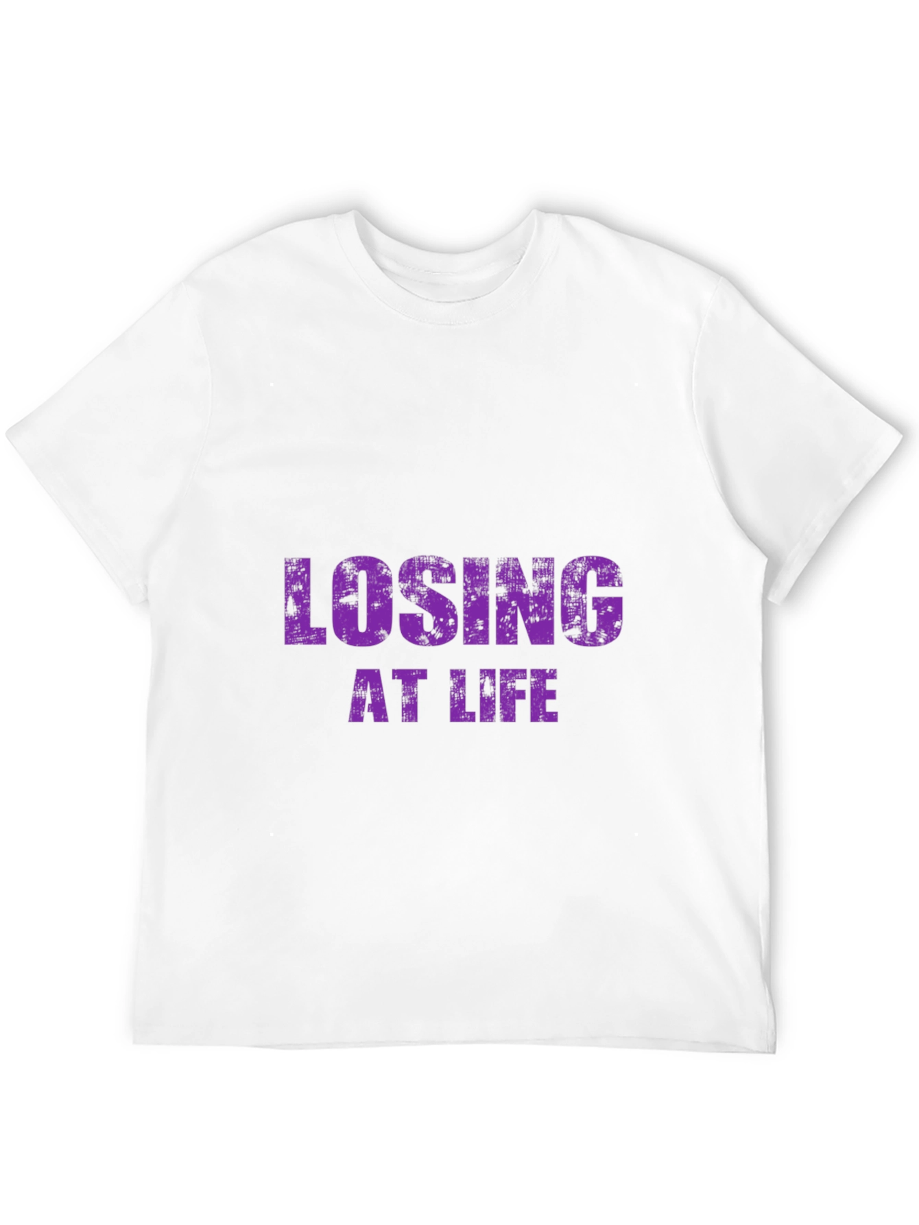 Black Losing at Life Funny Graphic Tee - Black T-Shirt view 12
