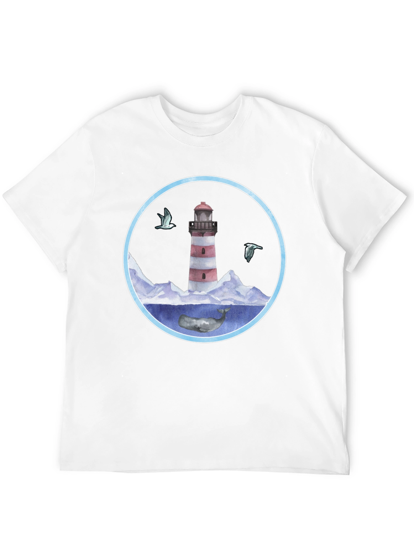 Black Lighthouse & Whale Graphic T-Shirt view 12