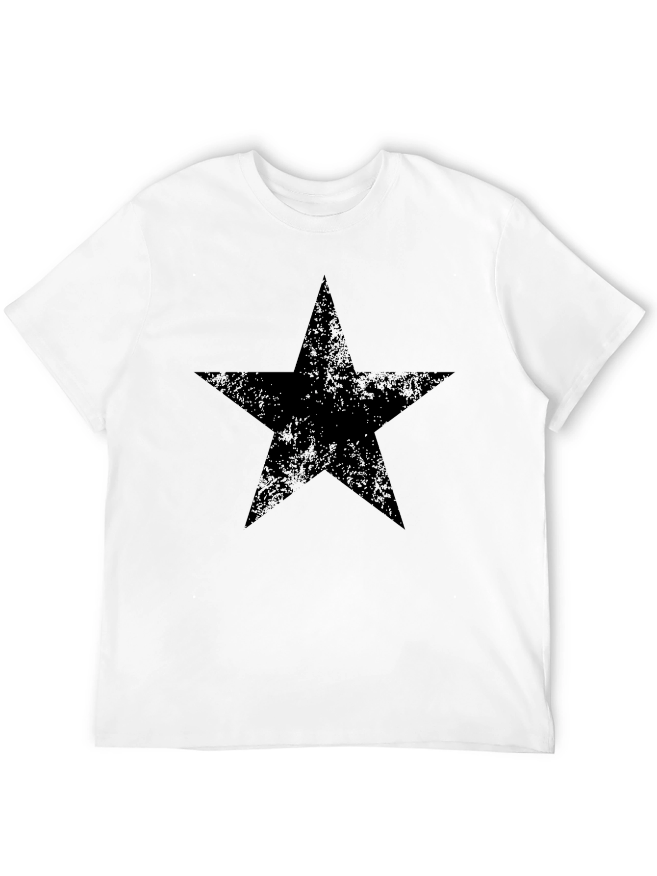 Black Distressed Star Graphic Black T-Shirt view 12