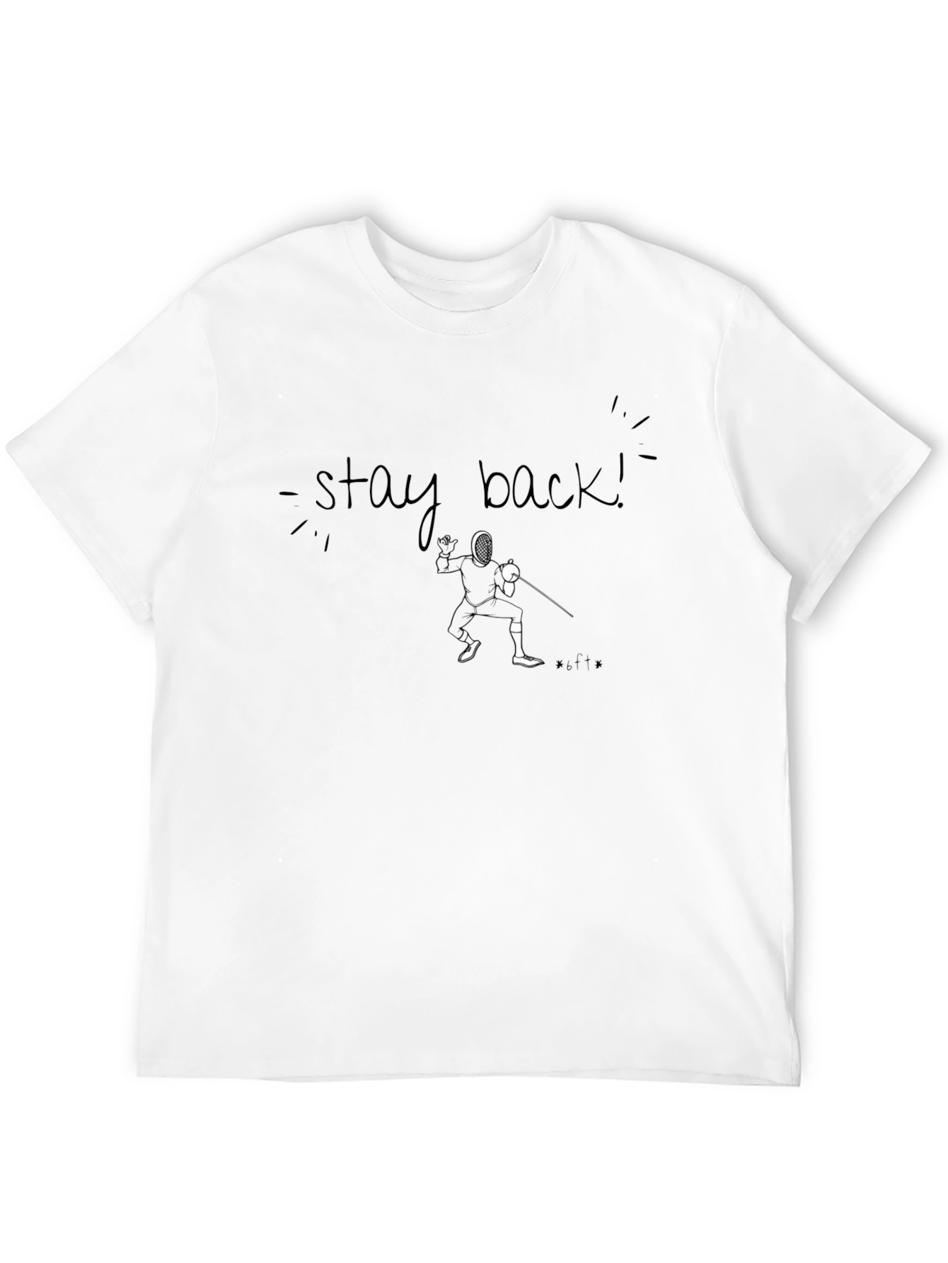 Black Stay Back Fencing Graphic Tee - Black view 12