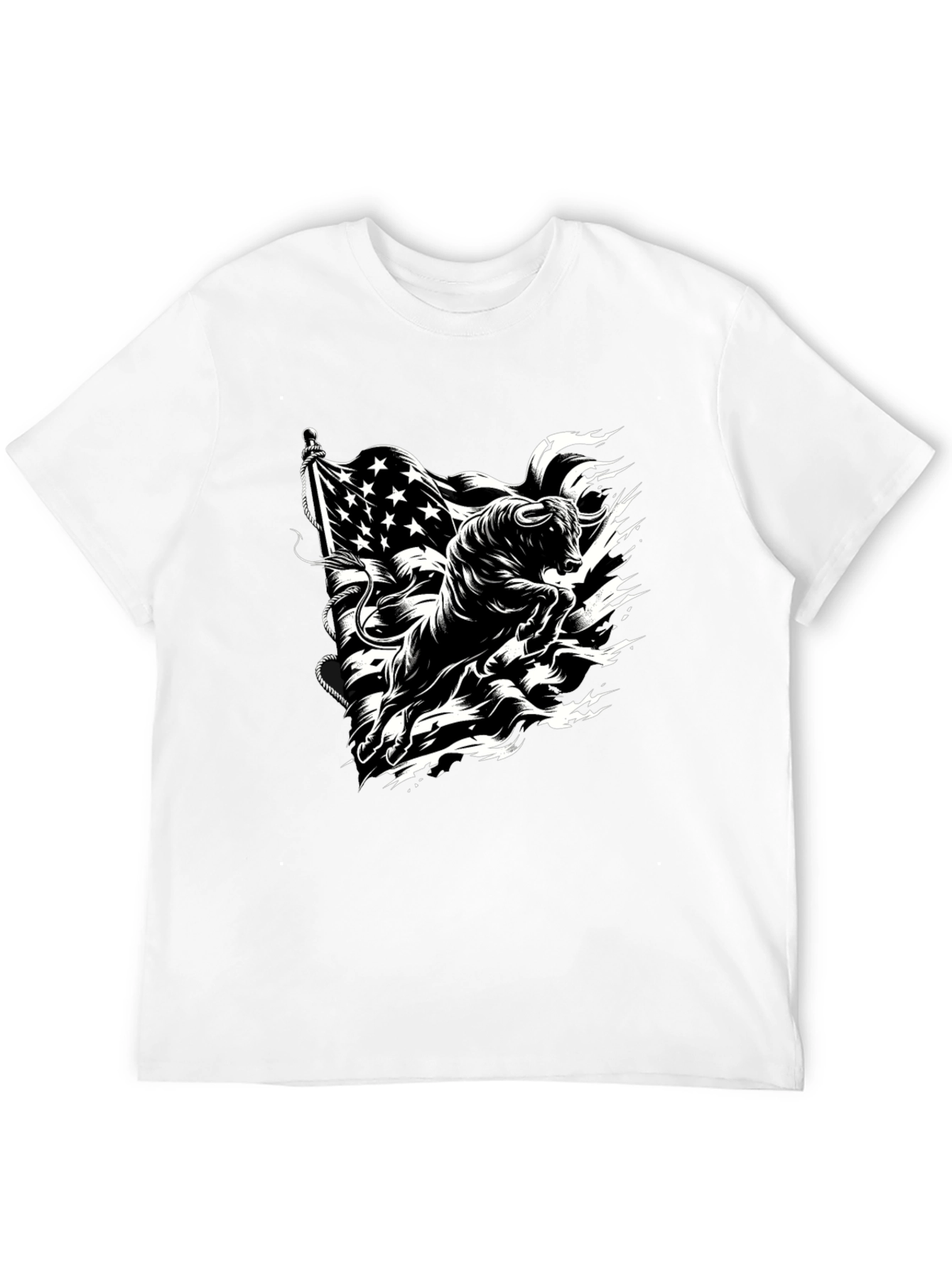 Black American Bull Graphic Tee - Black Cotton Blend view 12