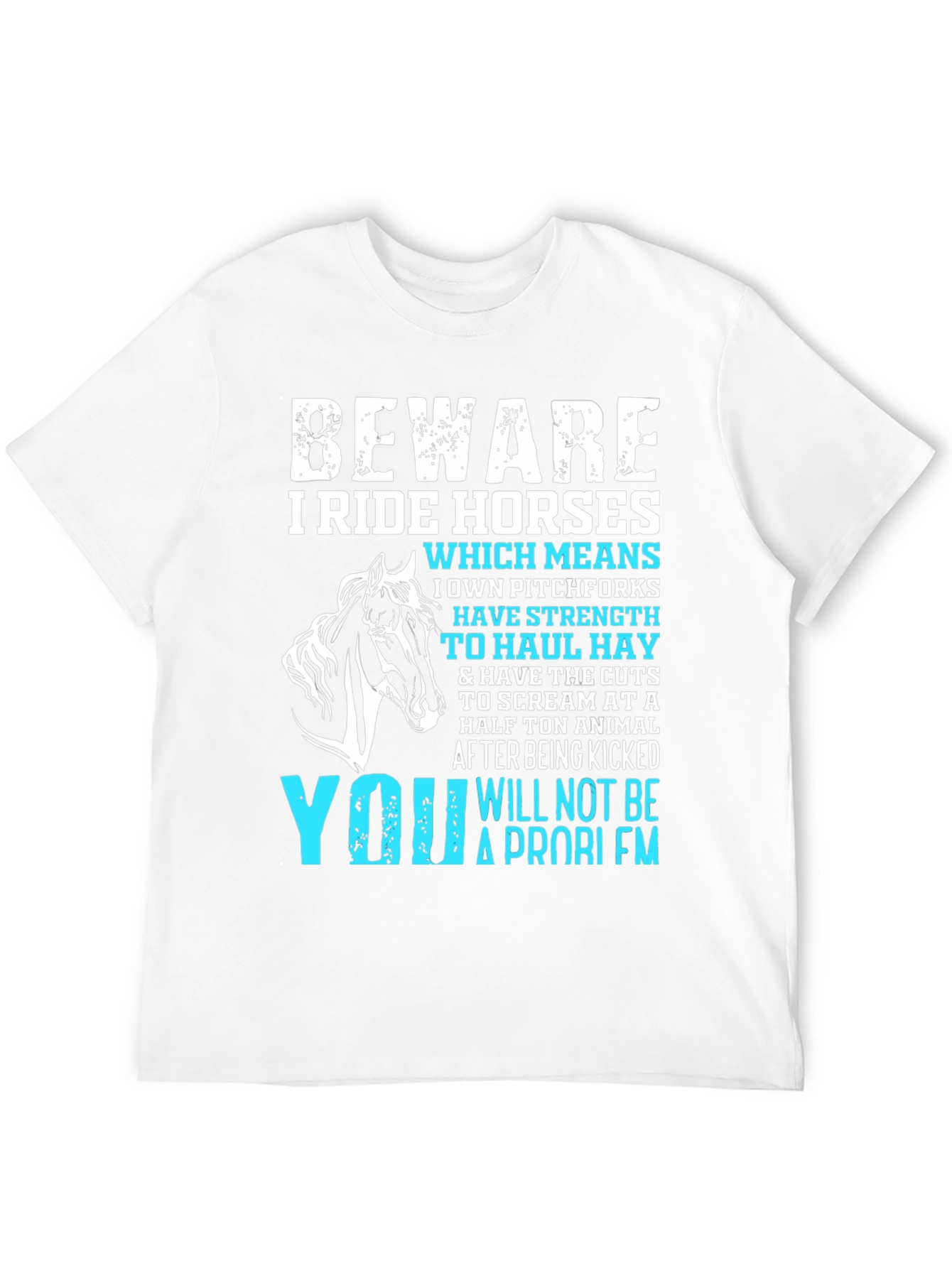 Black Beware I Ride Horses Graphic Tee view 12