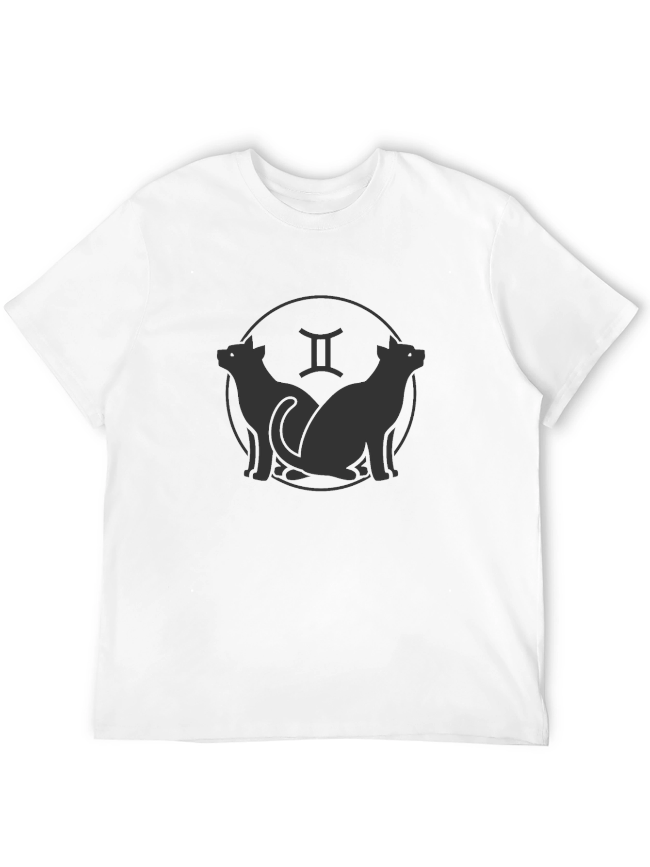 Black Gemini Cat Zodiac Graphic Tee - Black view 12
