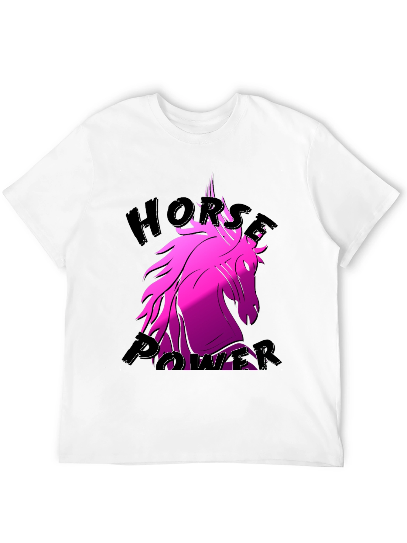 Black Horse Power Pink Unicorn Black T-Shirt view 12