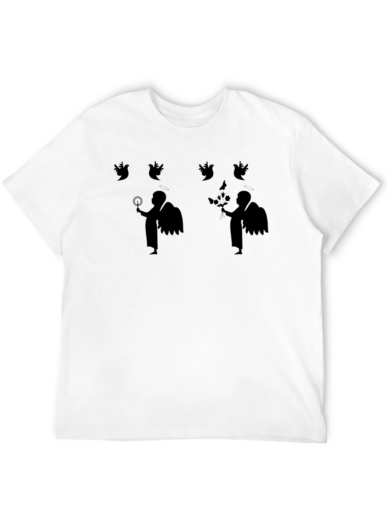 Black Angel Graphic T-Shirt - Black, Unique Design view 12