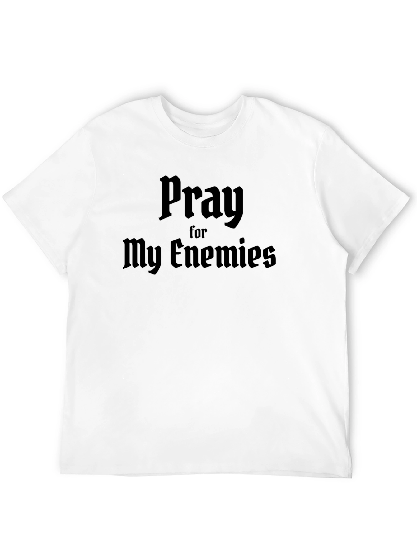 Black Pray For My Enemies Black Graphic T-Shirt view 12