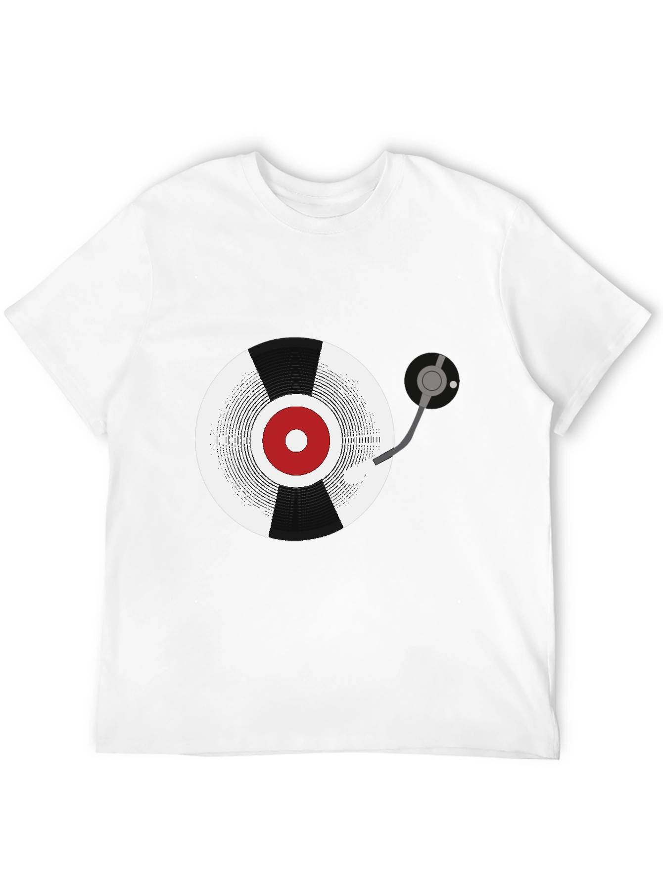 Black Retro Vinyl Record Graphic Tee - Black view 12