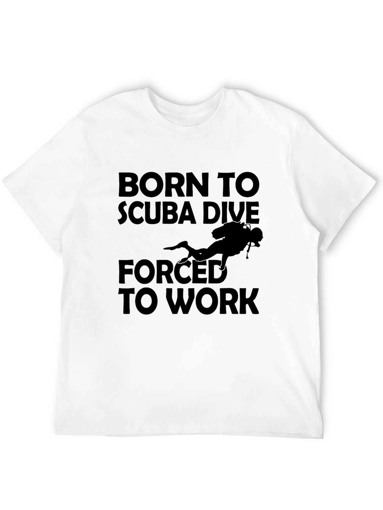Black Scuba Dive T-Shirt - Born to Dive, Forced to Work view 12