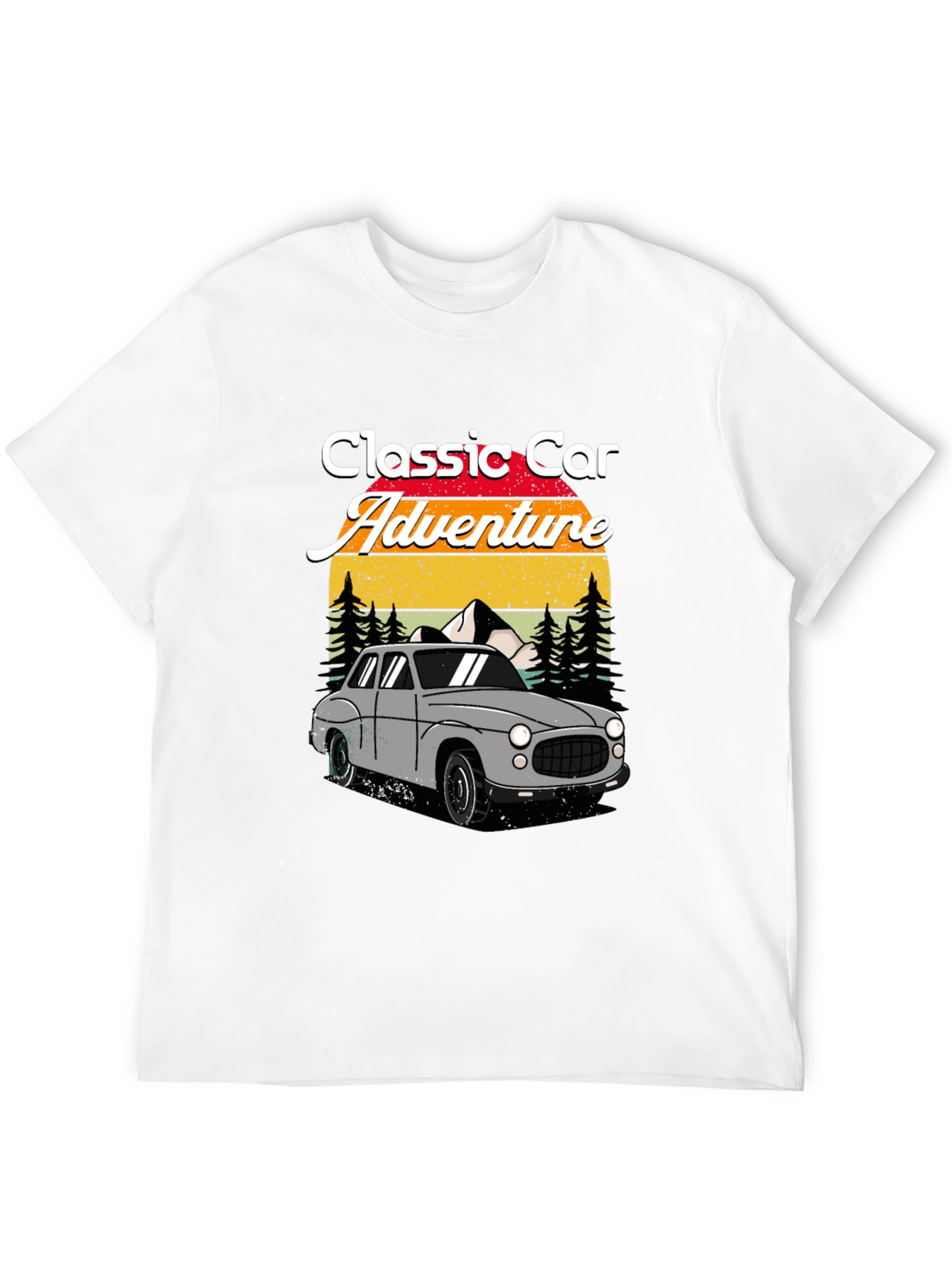 Black Classic Car Adventure T-Shirt view 12