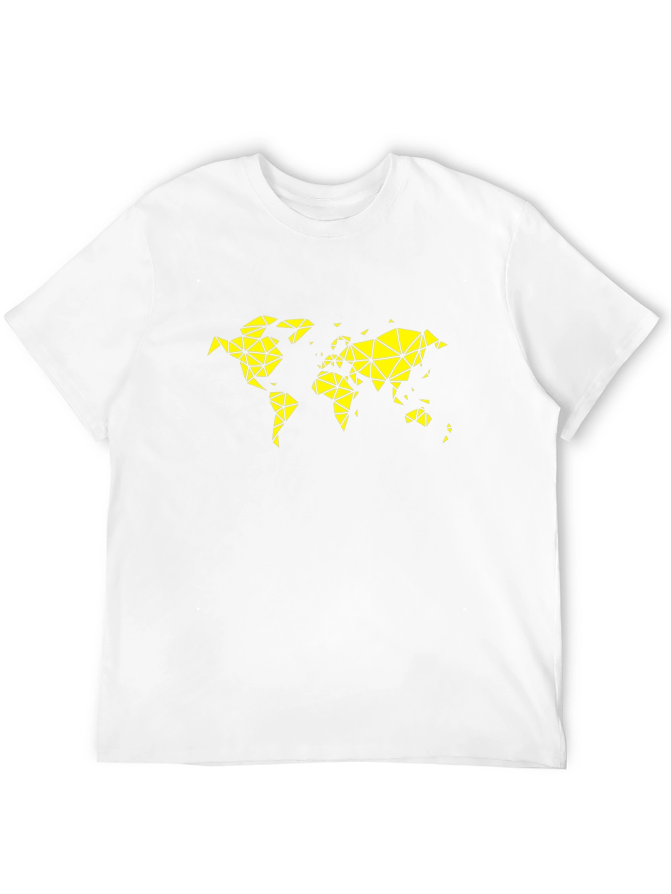 Black Geometric World Map Graphic Tee - Black view 12