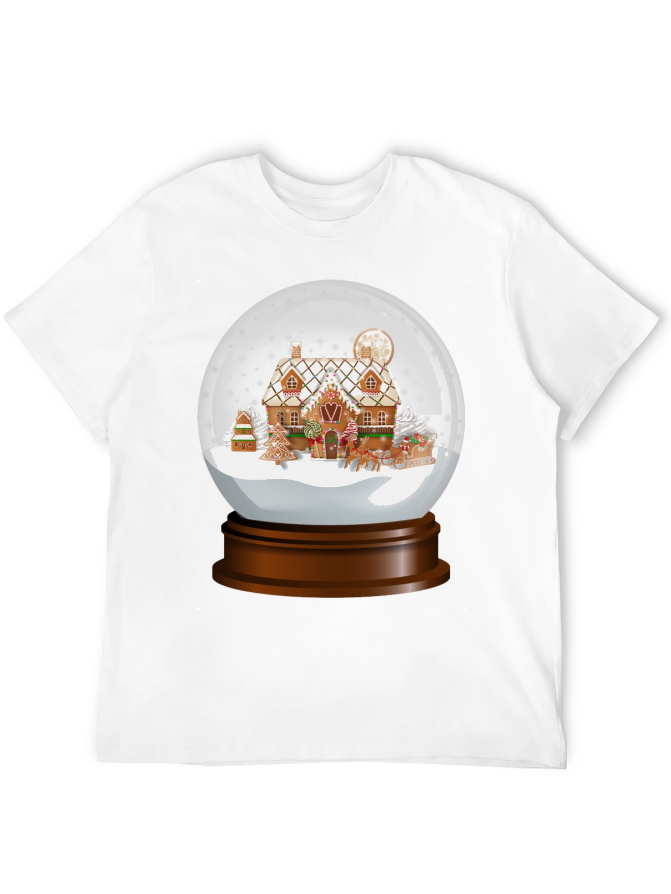 Black Gingerbread House Snow Globe Graphic Tee view 12