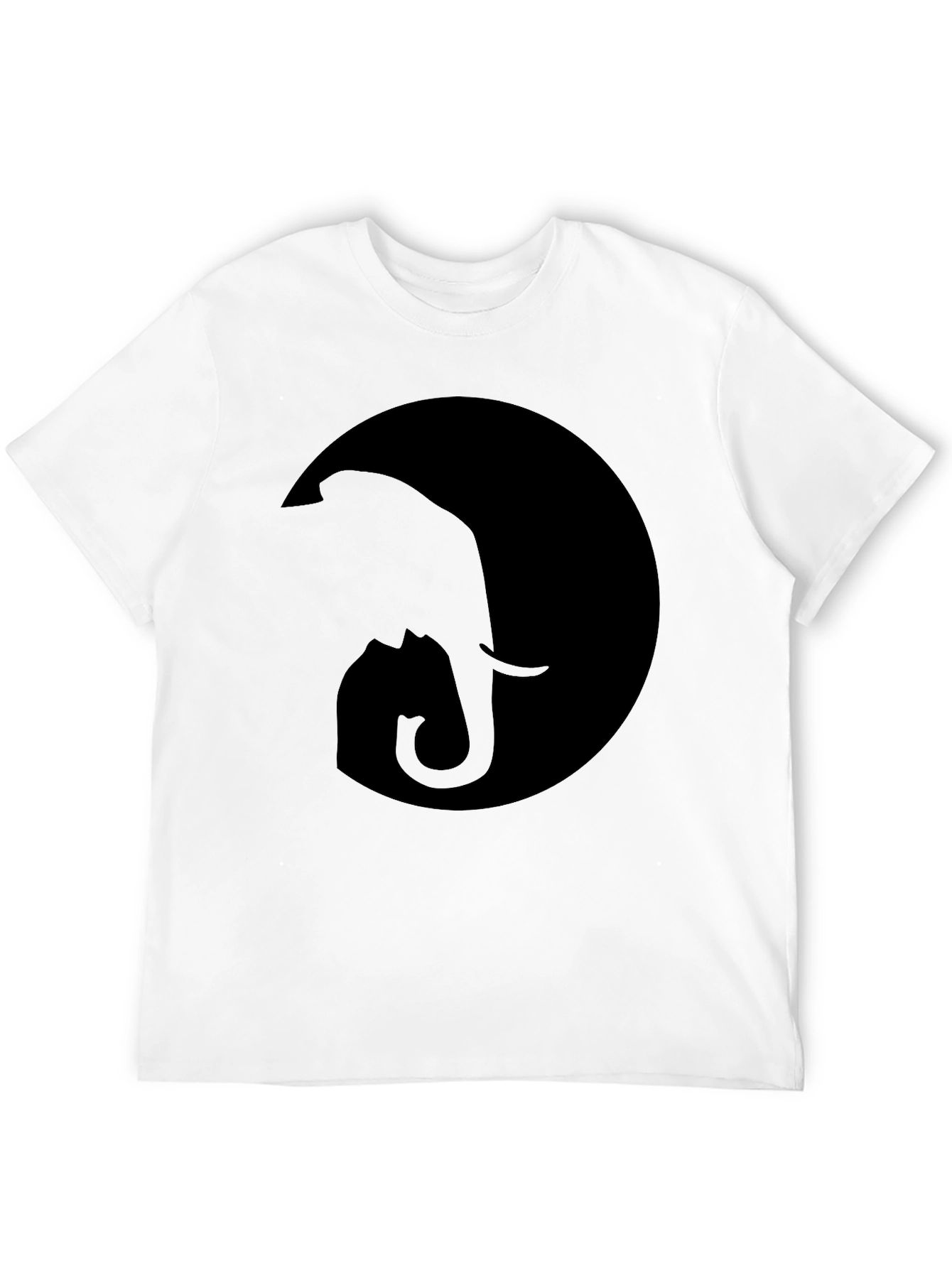Black Elephant Moon Graphic Tee - Stylish Black Cotton T-Shirt view 12