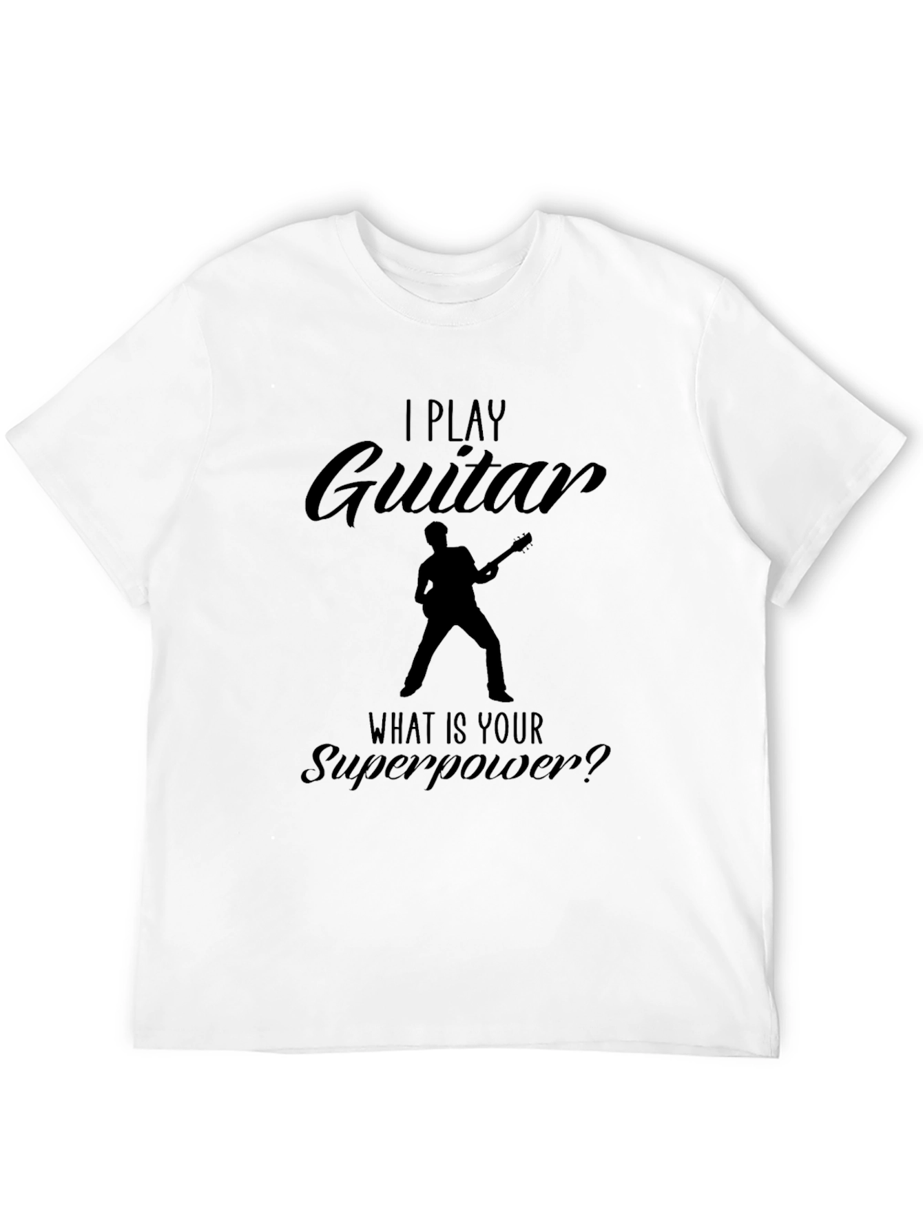 Black I Play Guitar Superpower Black T-Shirt view 12
