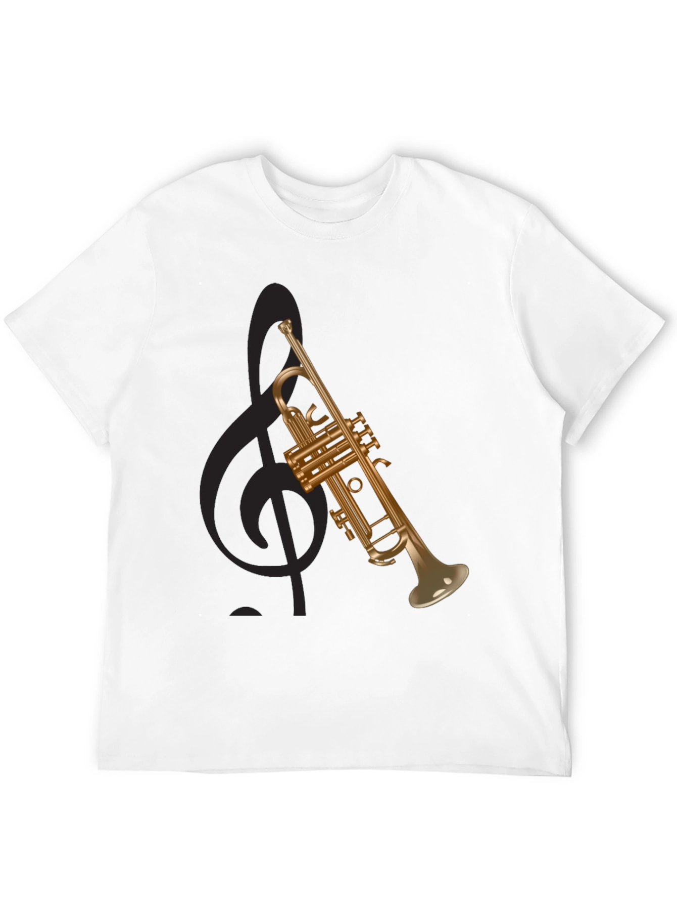 Black Trumpet Graphic Tee - Musical Instrument T-Shirt view 12