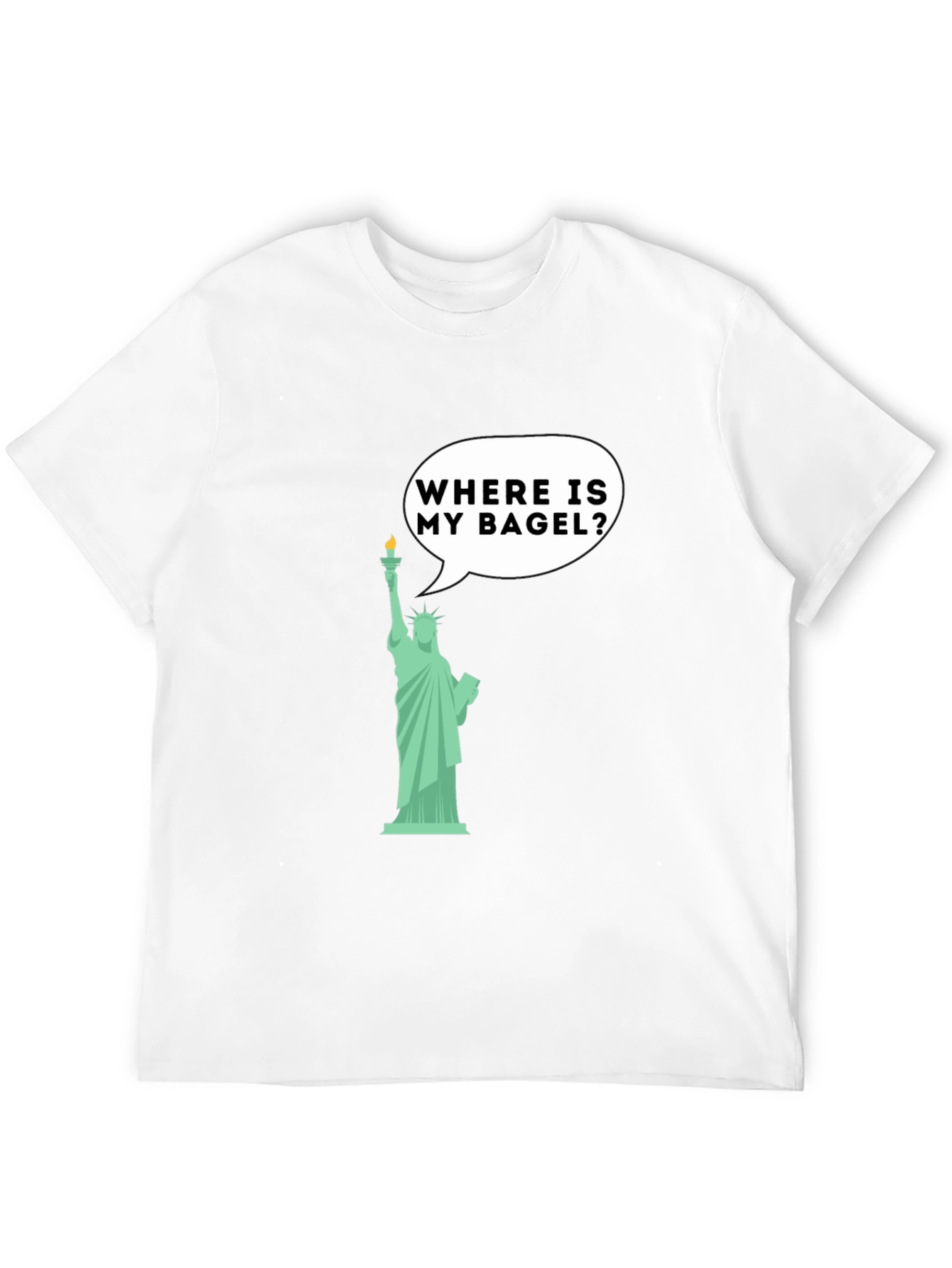 Black Funny Statue of Liberty Bagel Graphic T-Shirt view 12