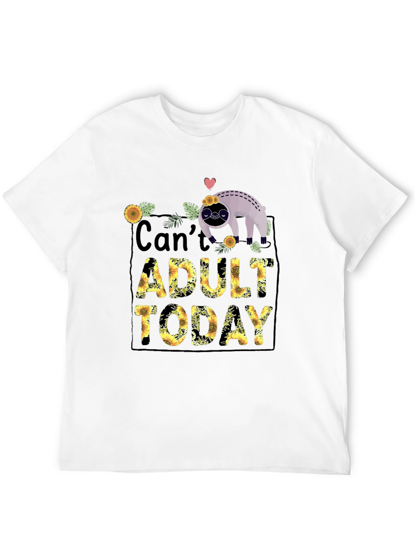 Black Can't Adult Today Sloth Graphic Tee view 12