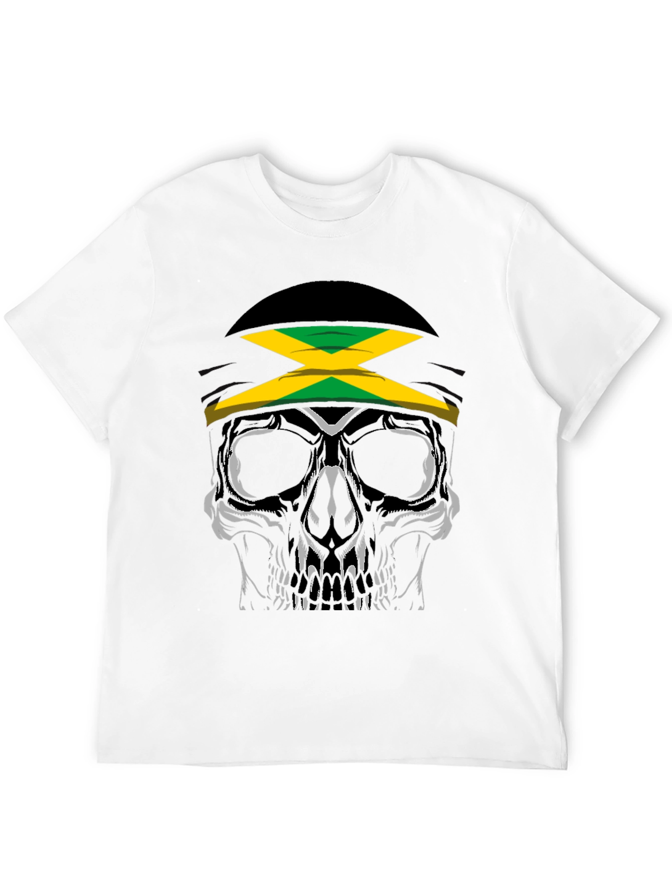 Black Jamaican Skull Graphic T-Shirt view 12