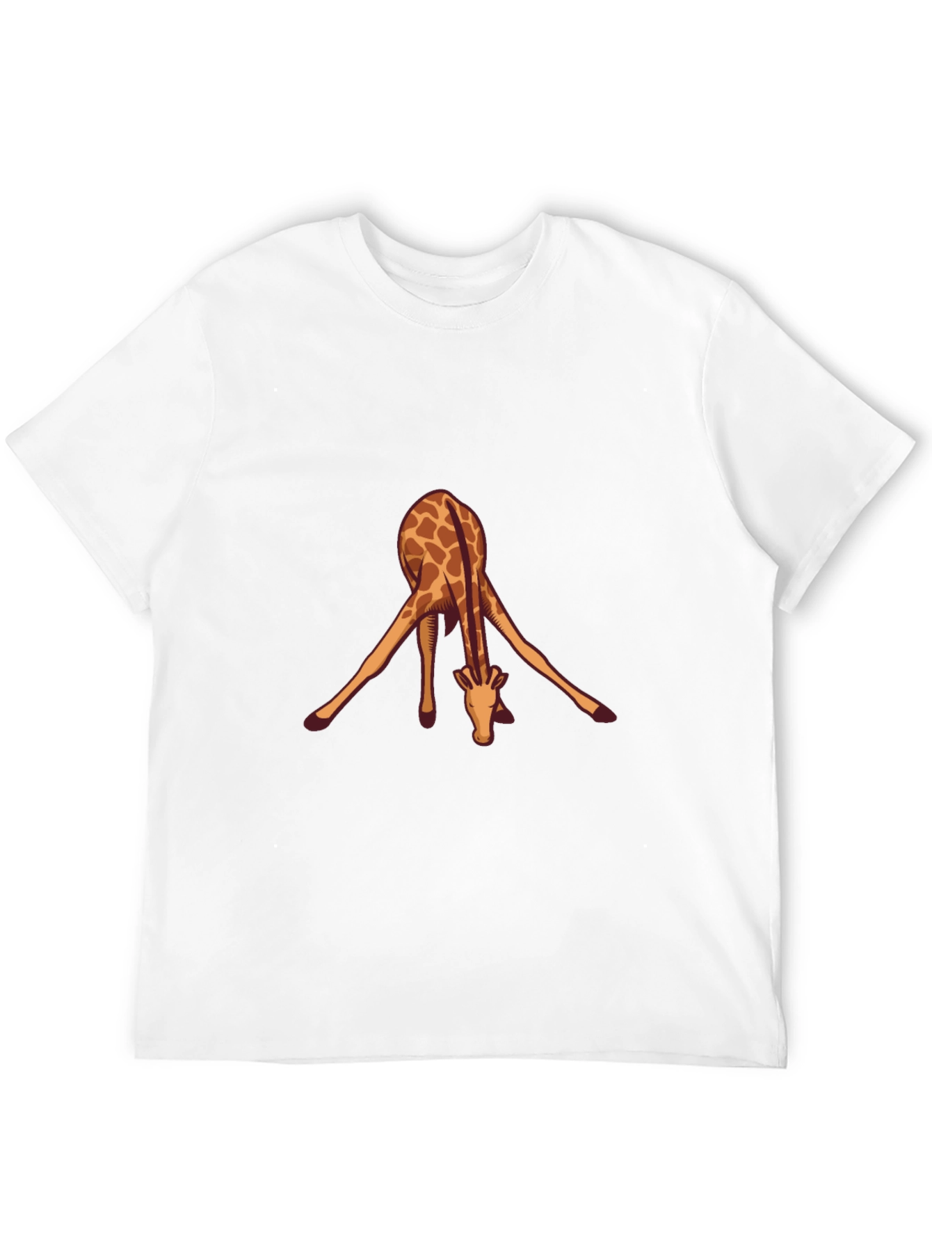 Black Giraffe Yoga Pose Black T-Shirt view 12