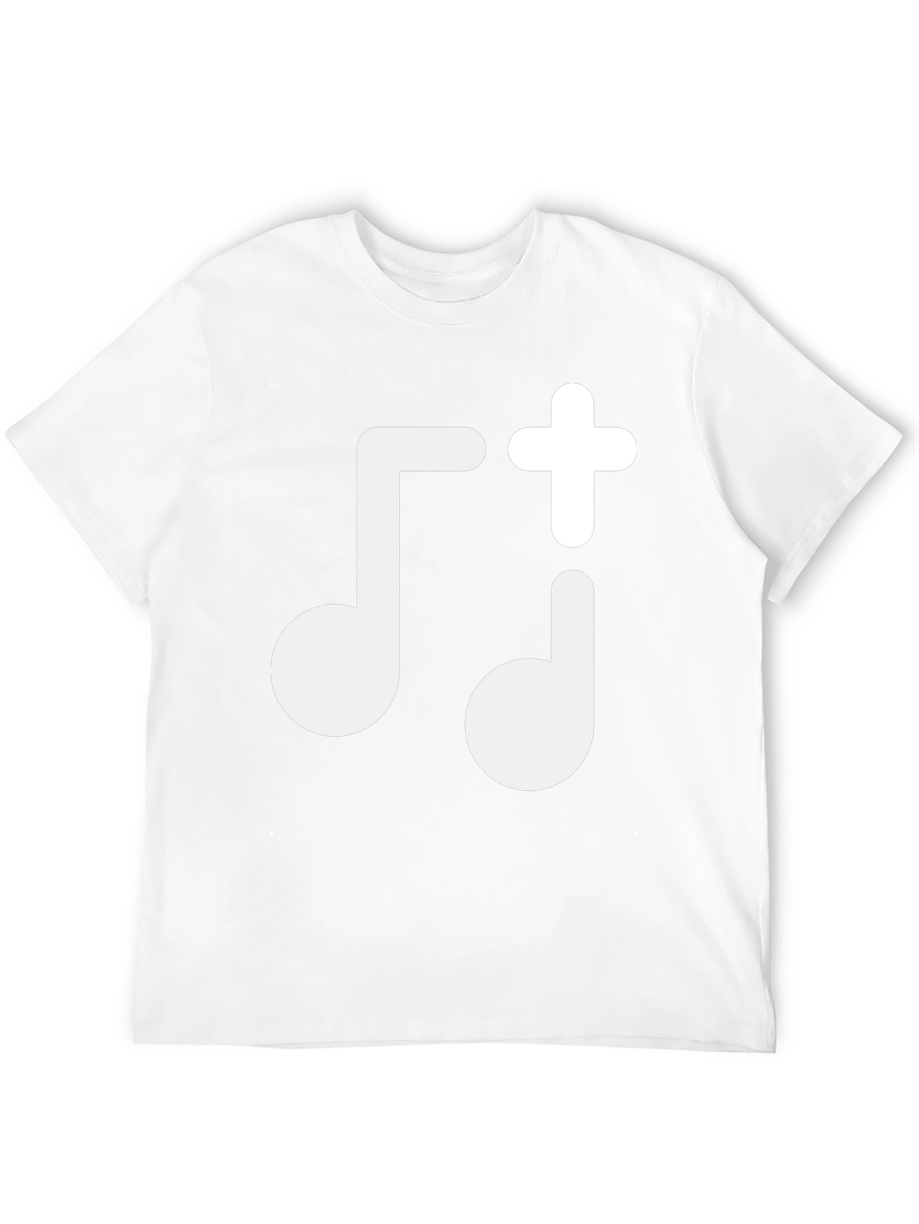 Black Music Note Plus Sign Black T-Shirt view 12