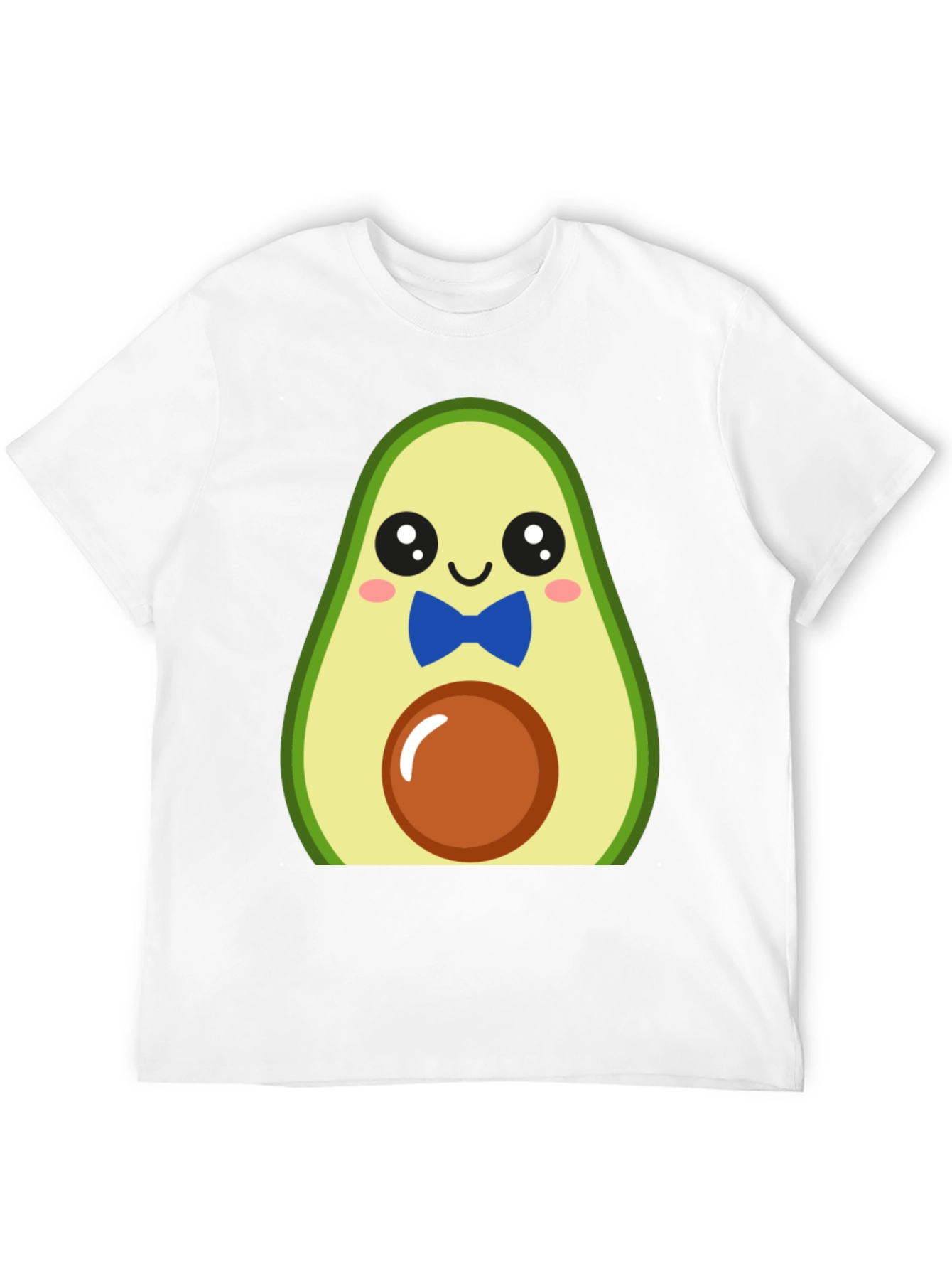 Black Cute Avocado Cartoon T-Shirt - Men's Black Tee view 12