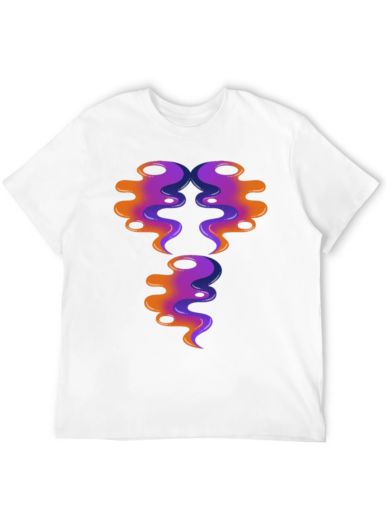Black Abstract Swirl Design Graphic Tee - Black Cotton view 12