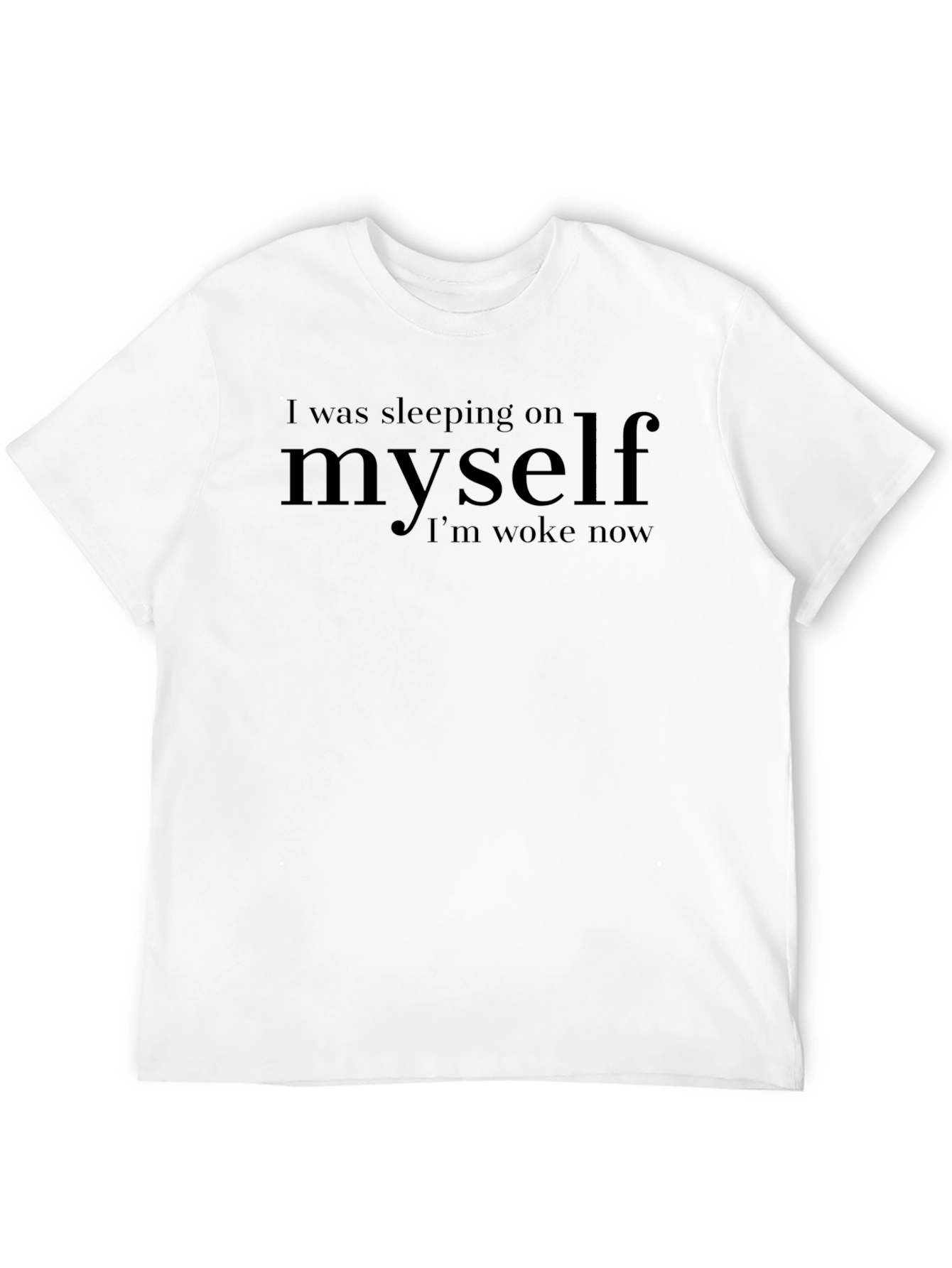 Black Woke Graphic Tee - "Sleeping on Myself" Design view 12