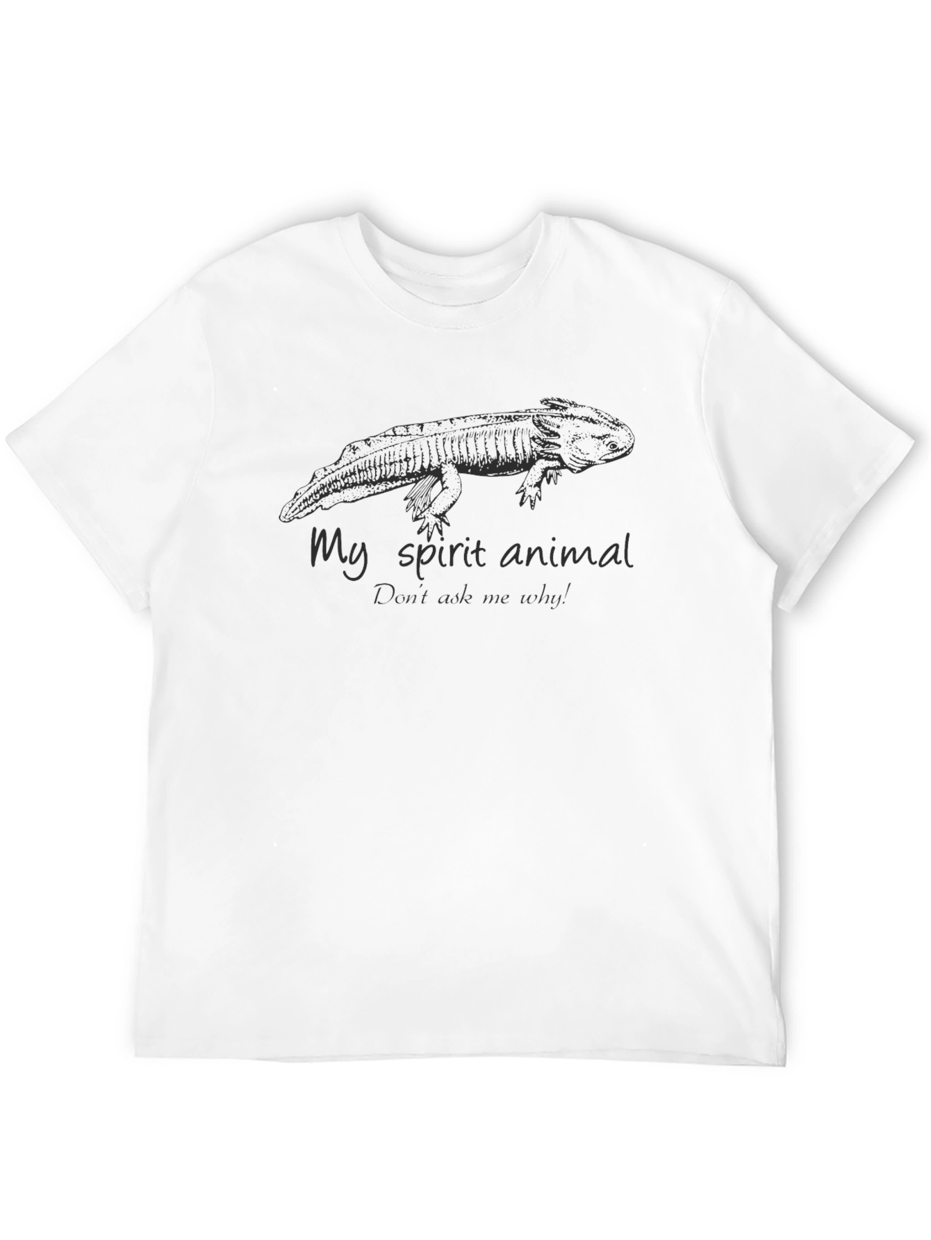 Black Axolotl Spirit Animal Graphic T-Shirt - Soft Cotton Tee view 12