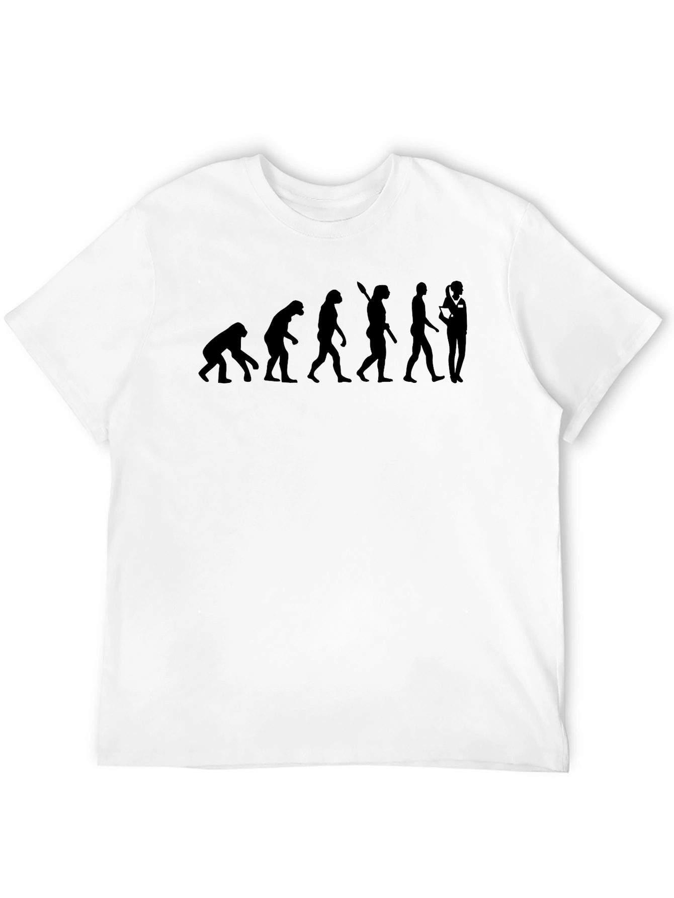 Black Evolution of Man T-Shirt - Black Novelty Tee view 12