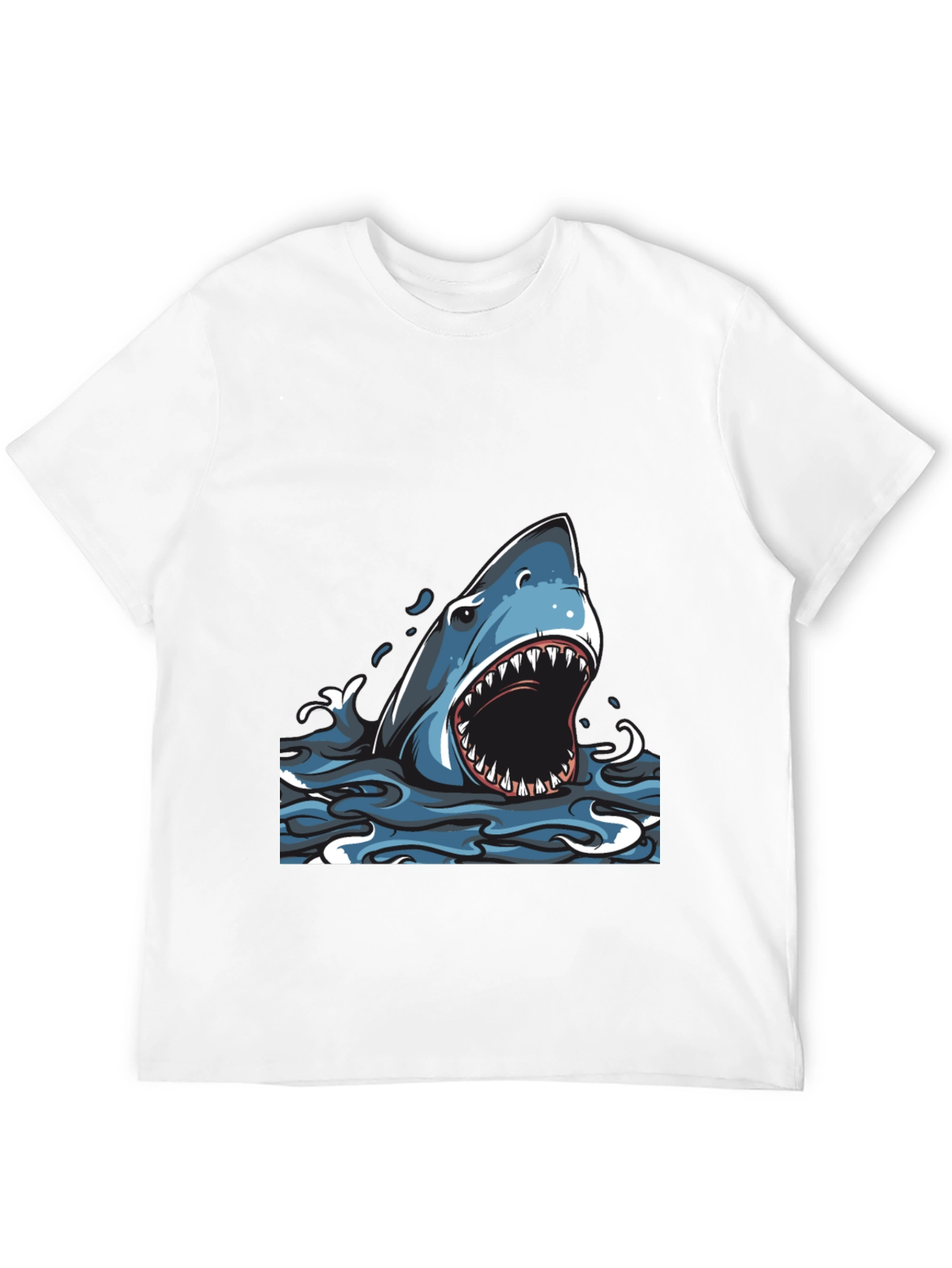 Black Shark Graphic Print Crew Neck T-Shirt view 12