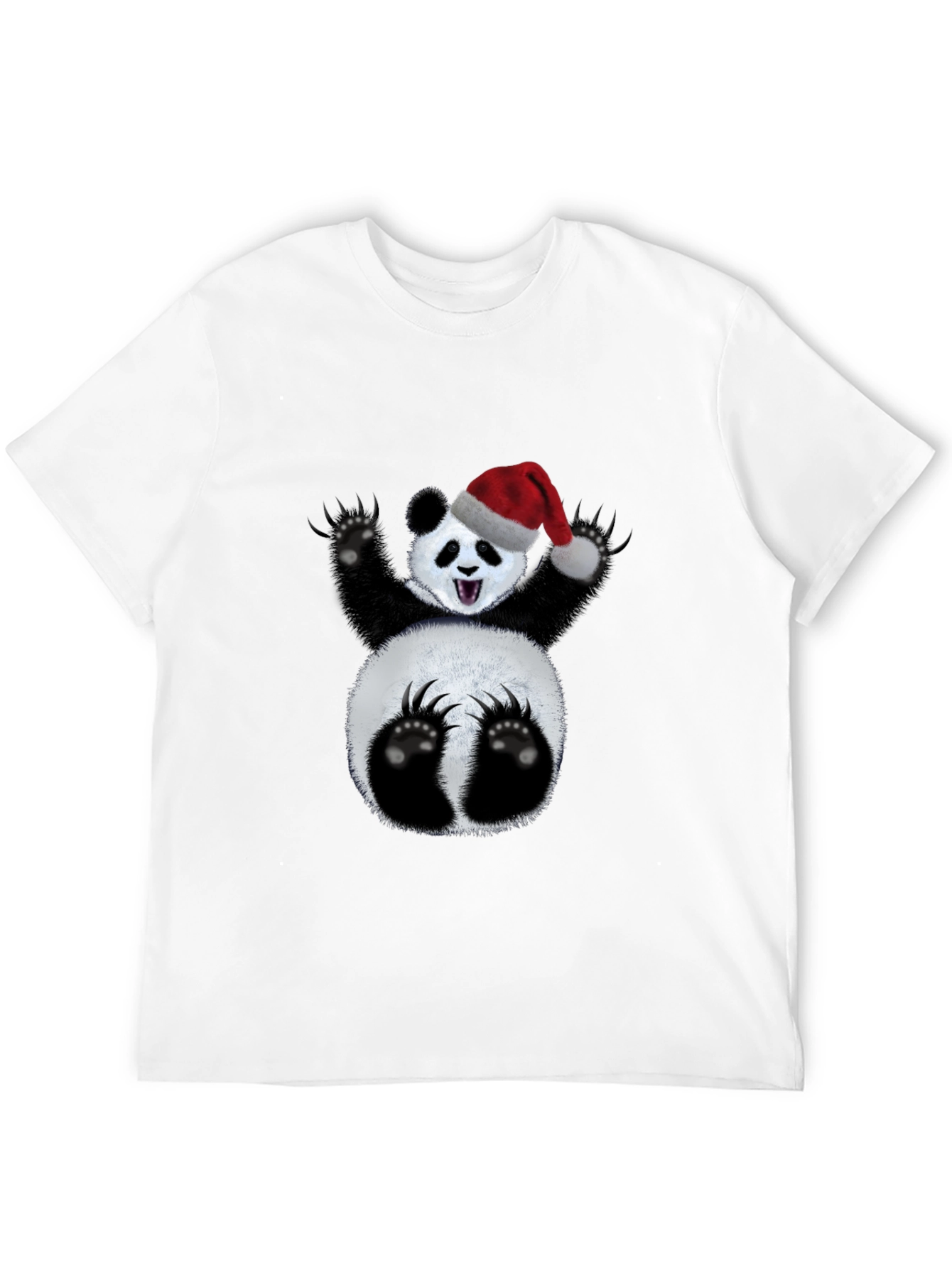 Black Festive Panda T-Shirt - Holiday Cheer view 12