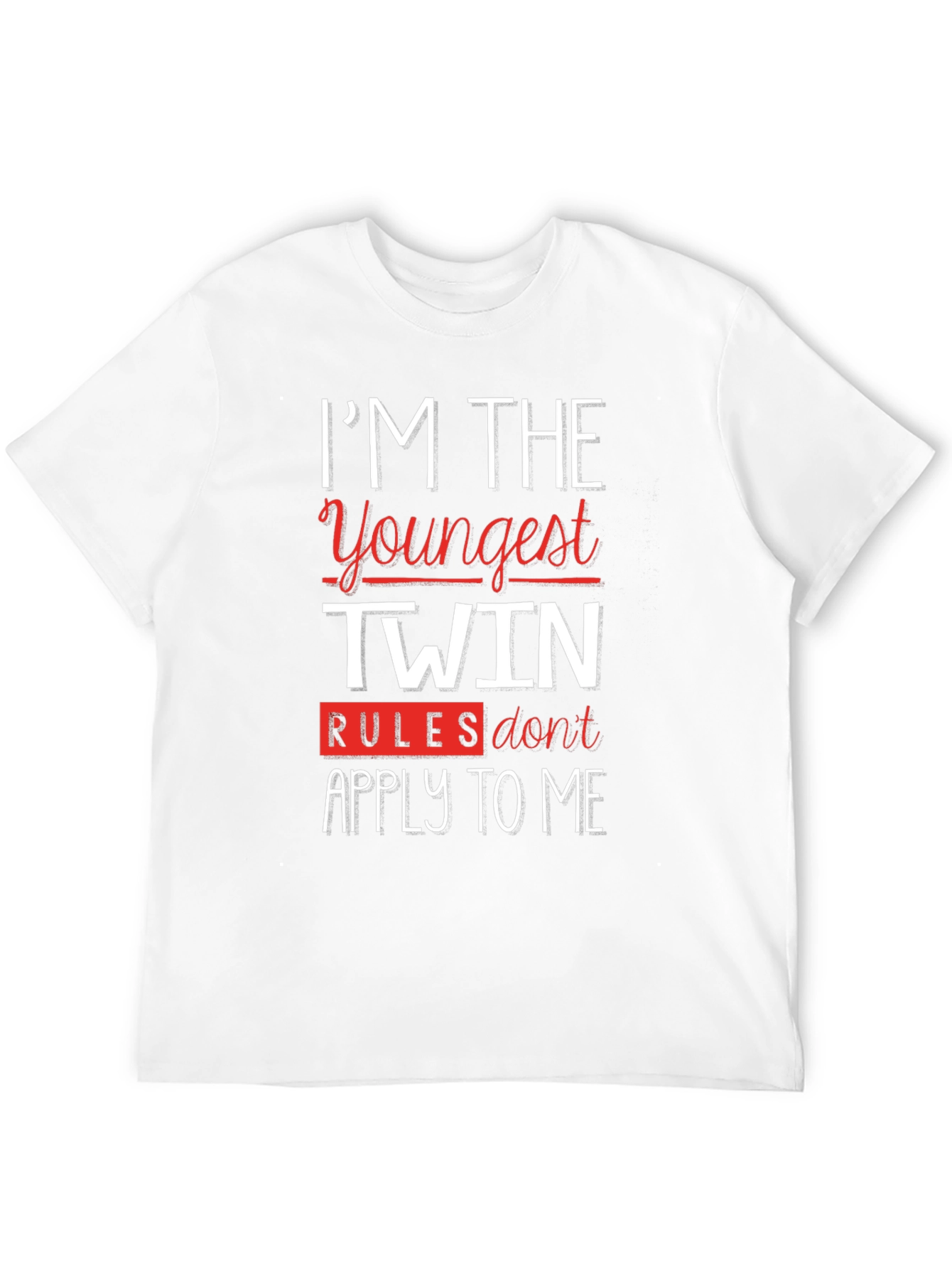 Black I'm The Youngest Twin Funny T-Shirt view 12