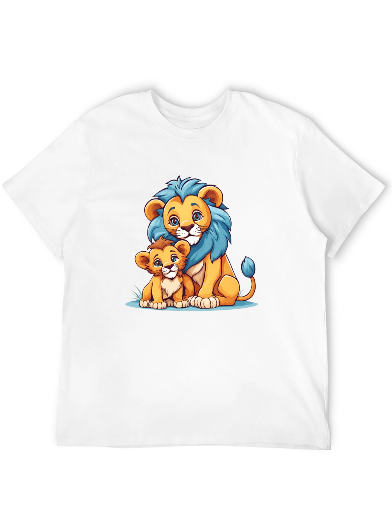 Black Lion Family Graphic Tee - Cute Cartoon Design view 12
