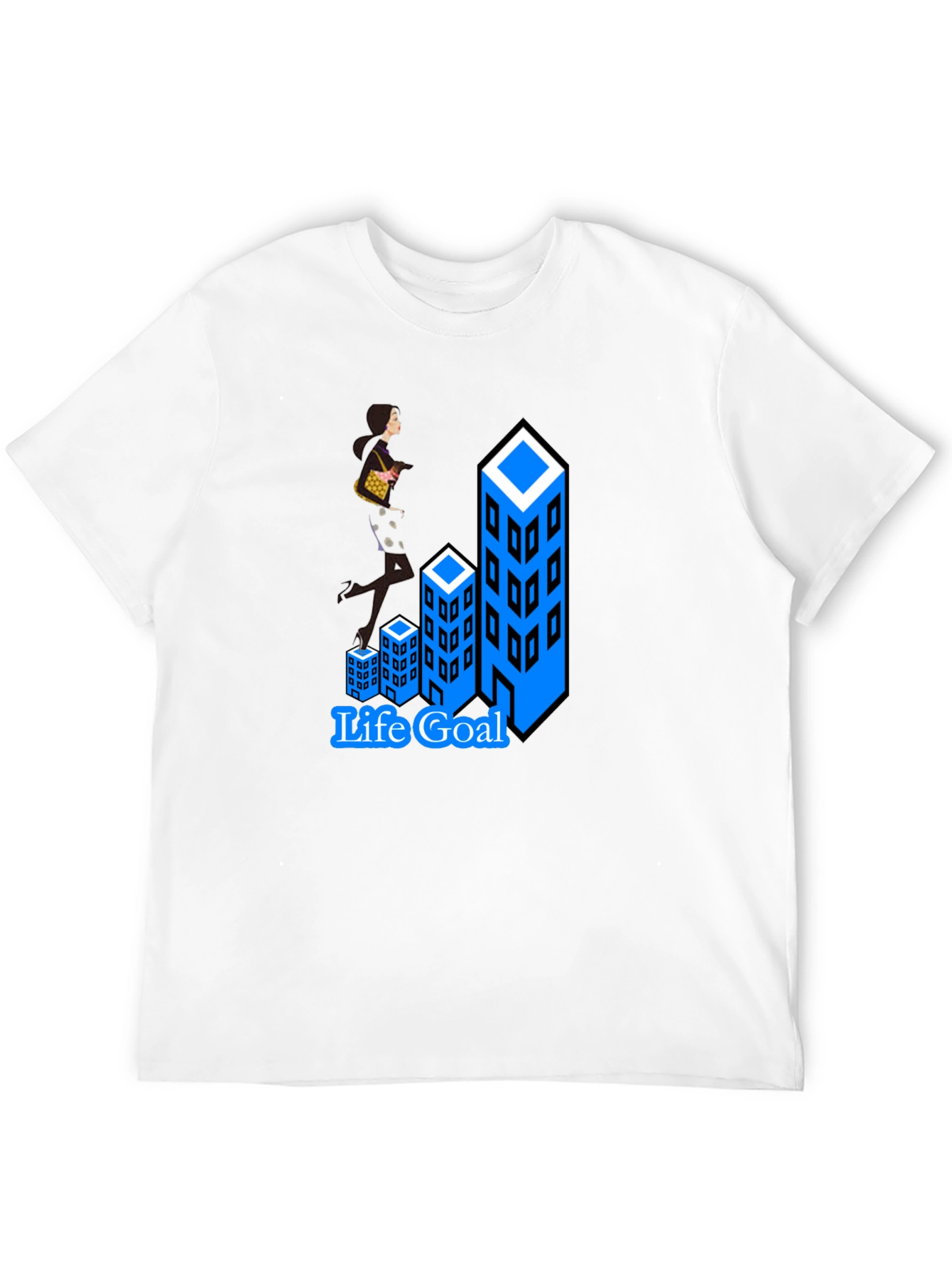 Black Life Goal T-Shirt: Career Woman Climbing Buildings view 12