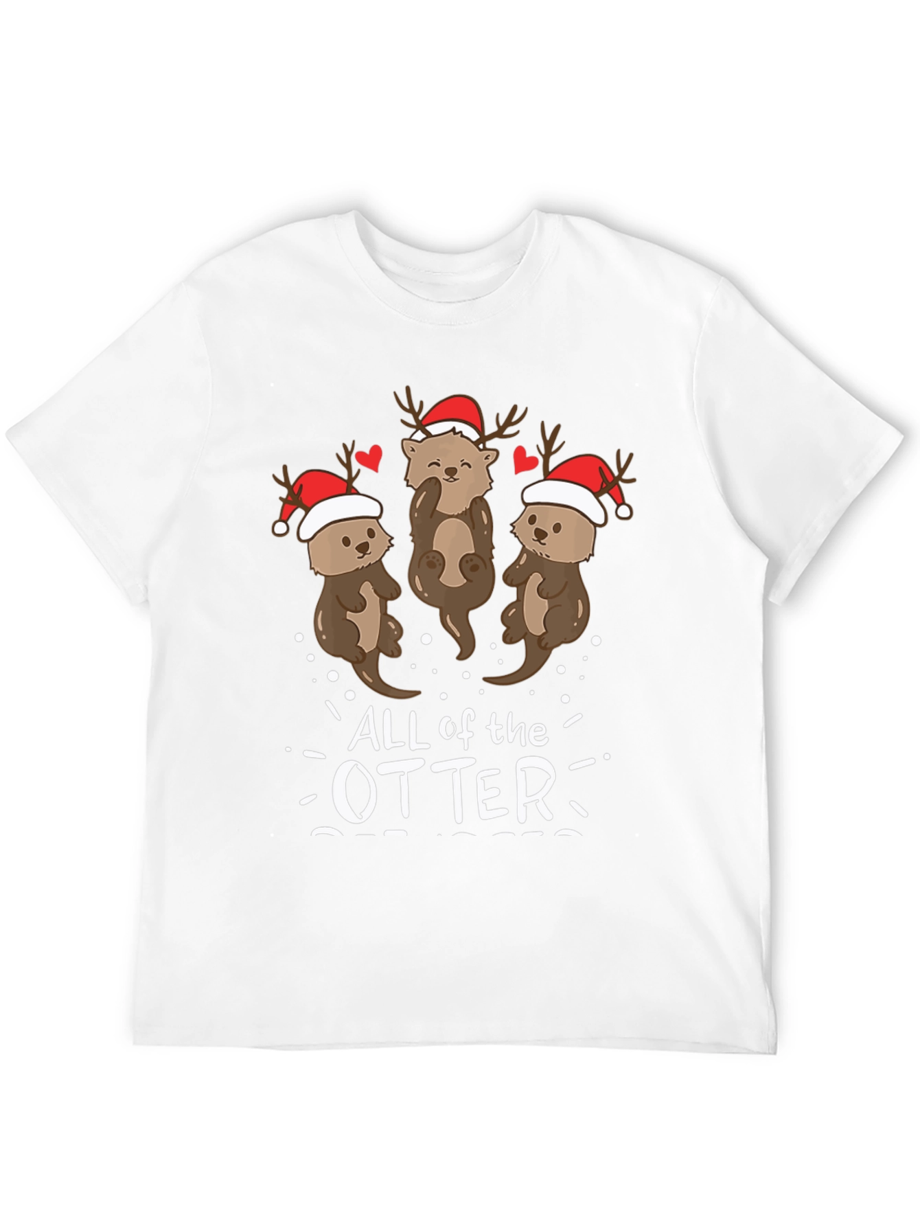 Black Festive Otter Holiday T-Shirt view 12