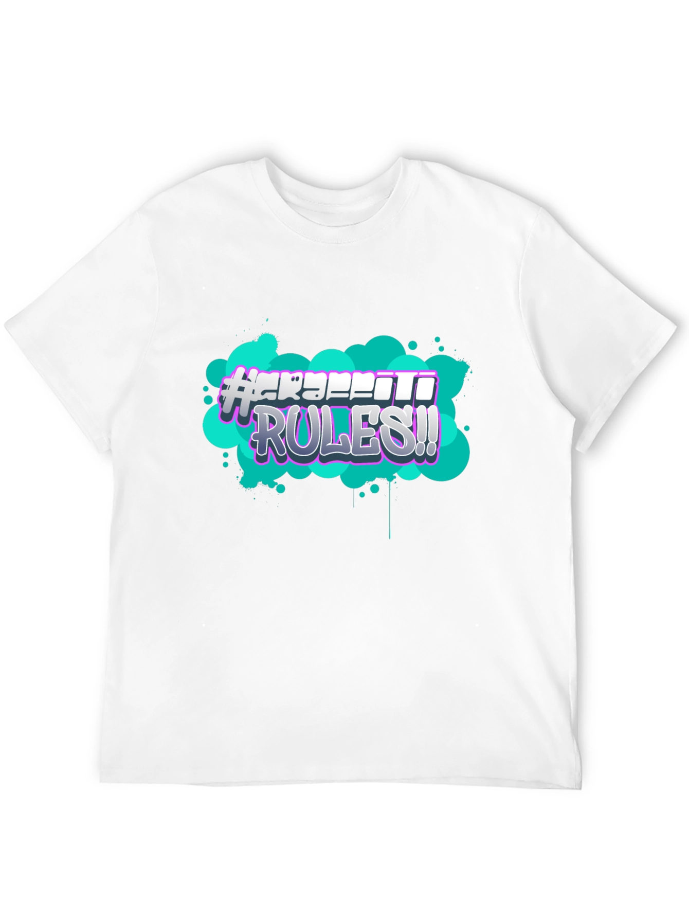 Black Graffiti Rules Graphic T-Shirt view 12