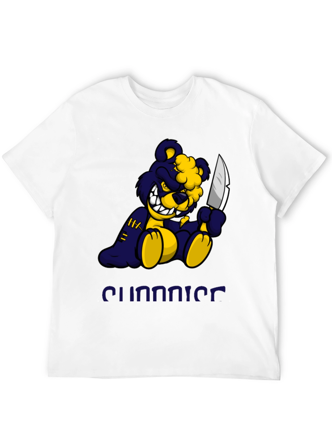 Black Men's Black Graphic Tee - Killer Bear Design view 12