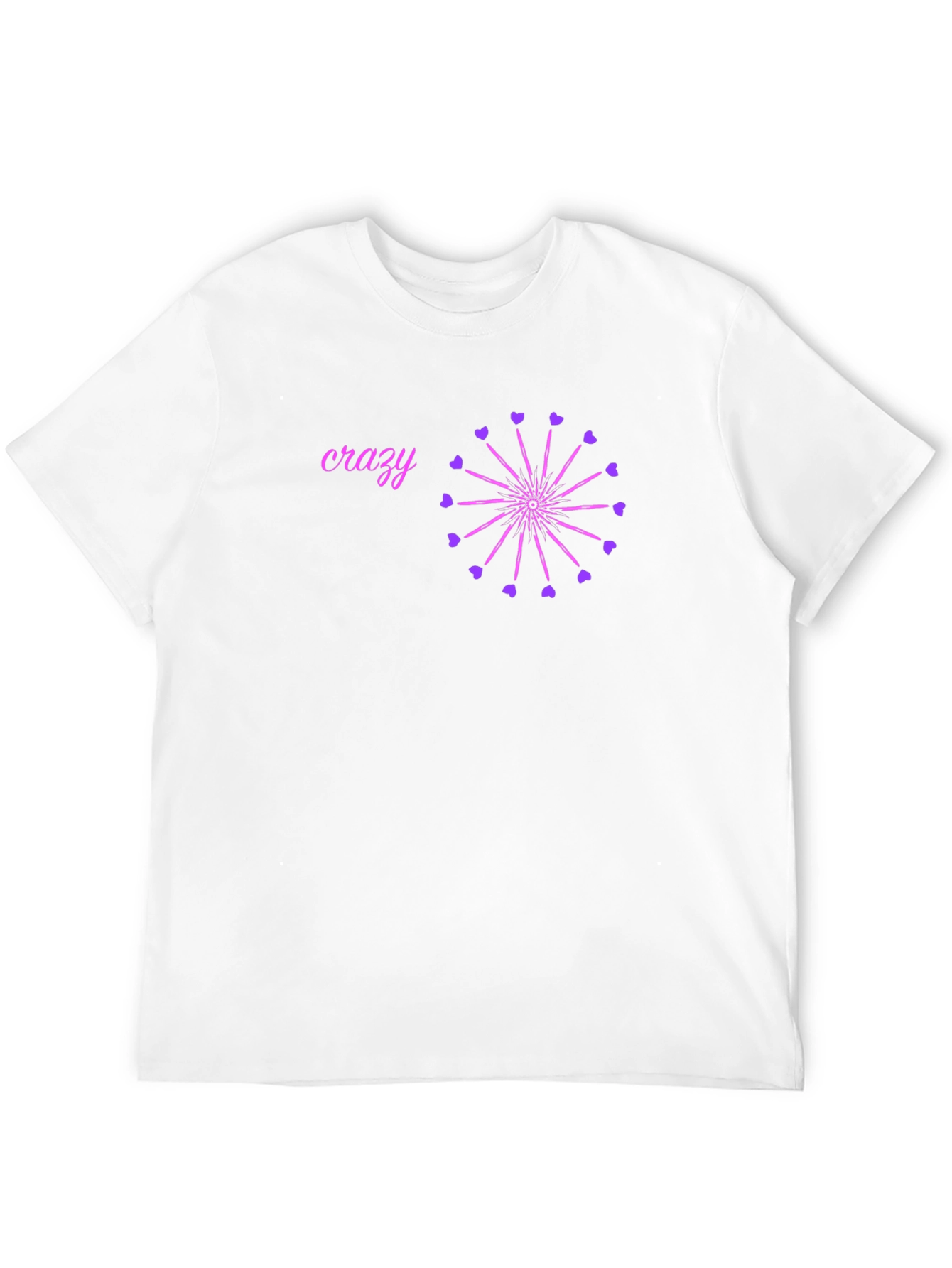 Black Crazy Heart Wheel Black T-Shirt view 12