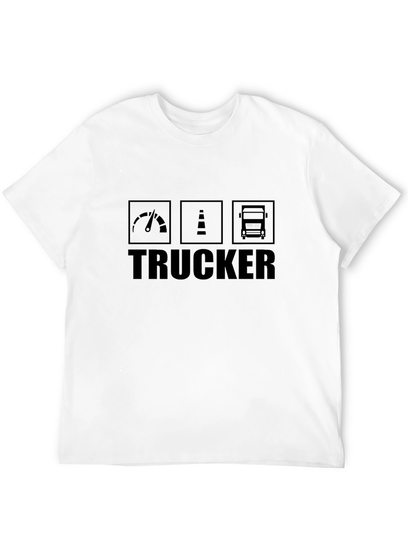 Black Trucker Tee - Black Graphic T-Shirt for Men view 12