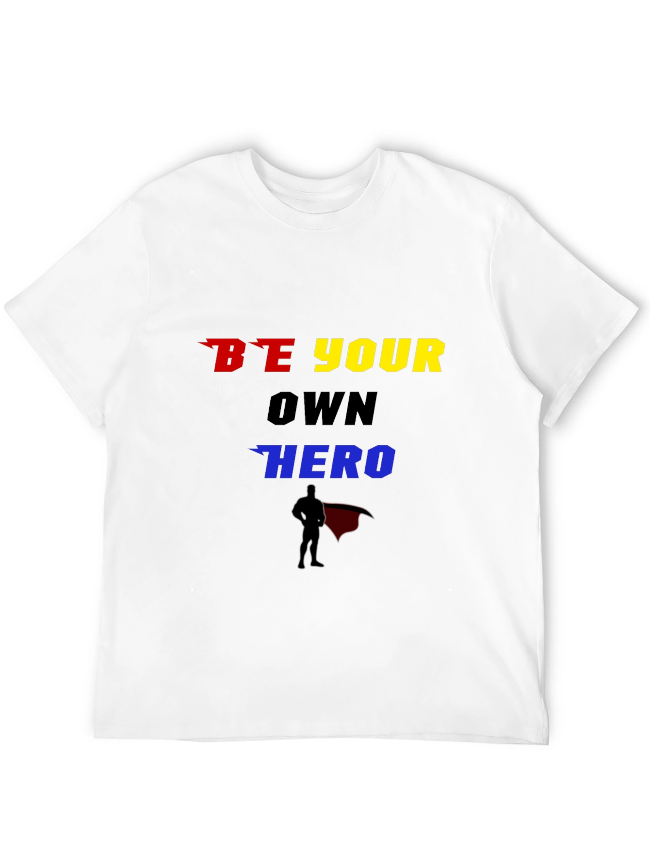 Black Be Your Own Hero Graphic T-Shirt view 12
