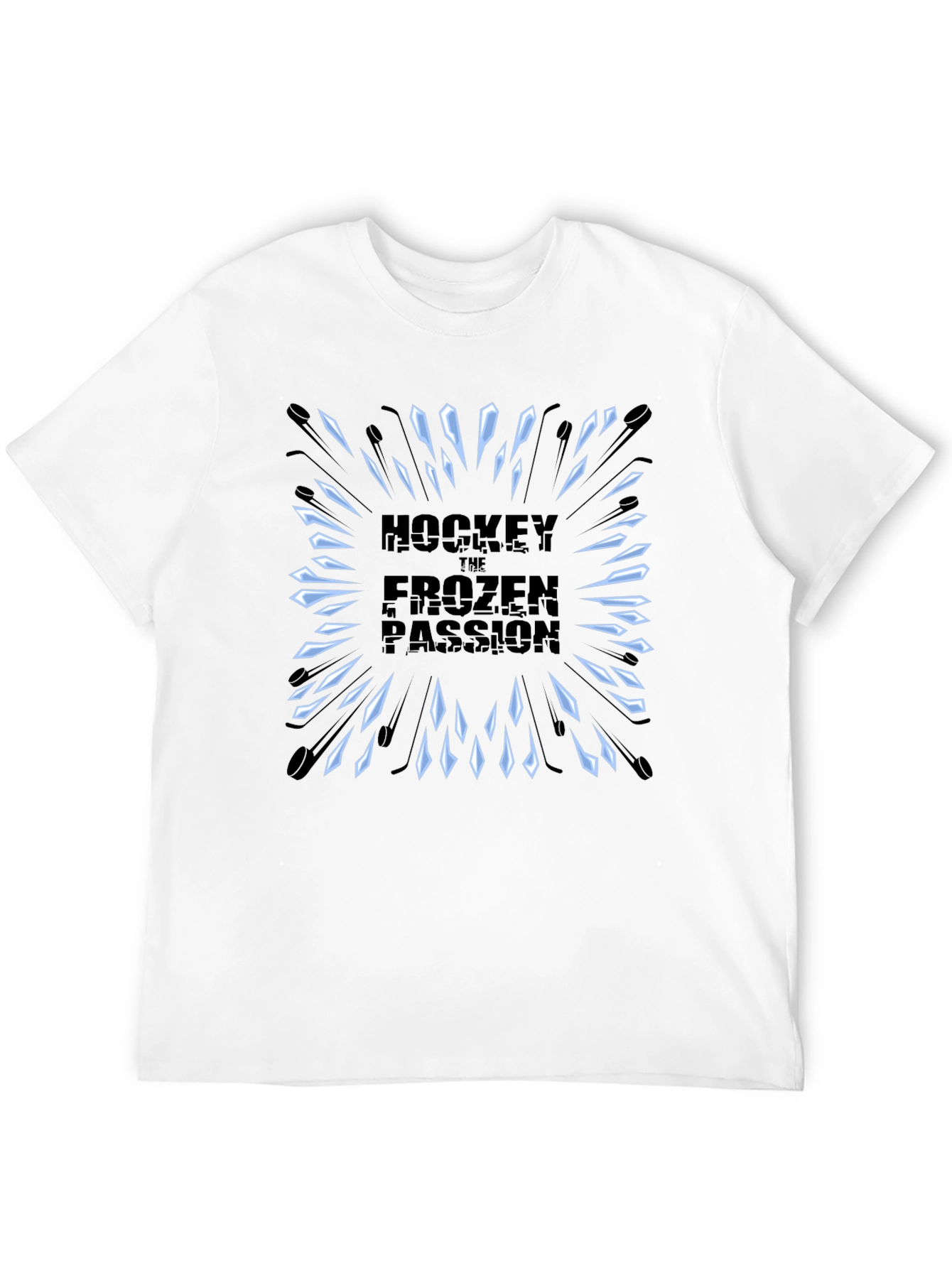 Black Hockey Frozen Passion Graphic T-Shirt view 12