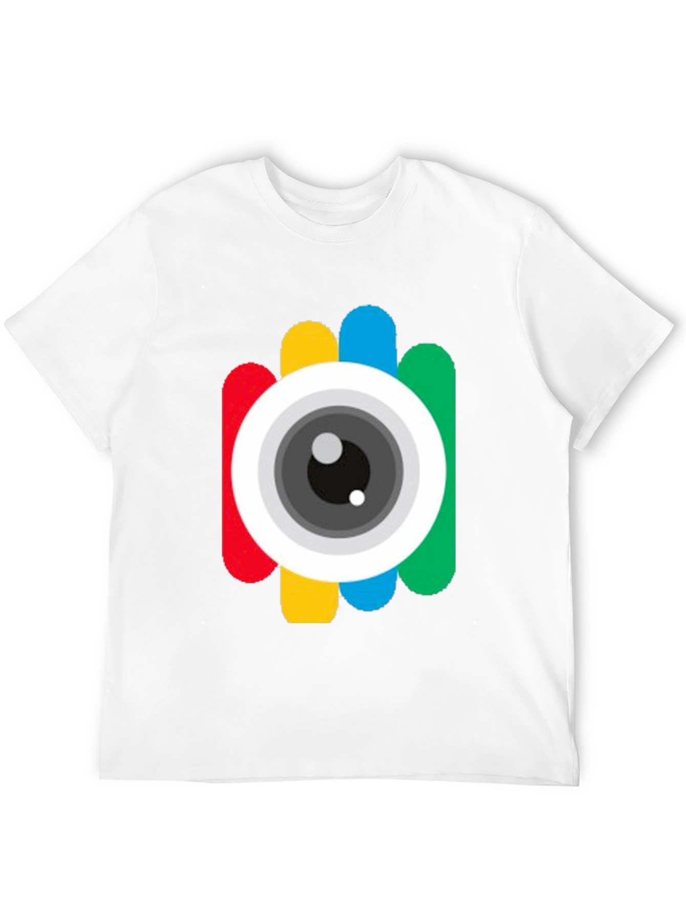 Black Colorful Camera Eye Graphic Black T-Shirt view 12