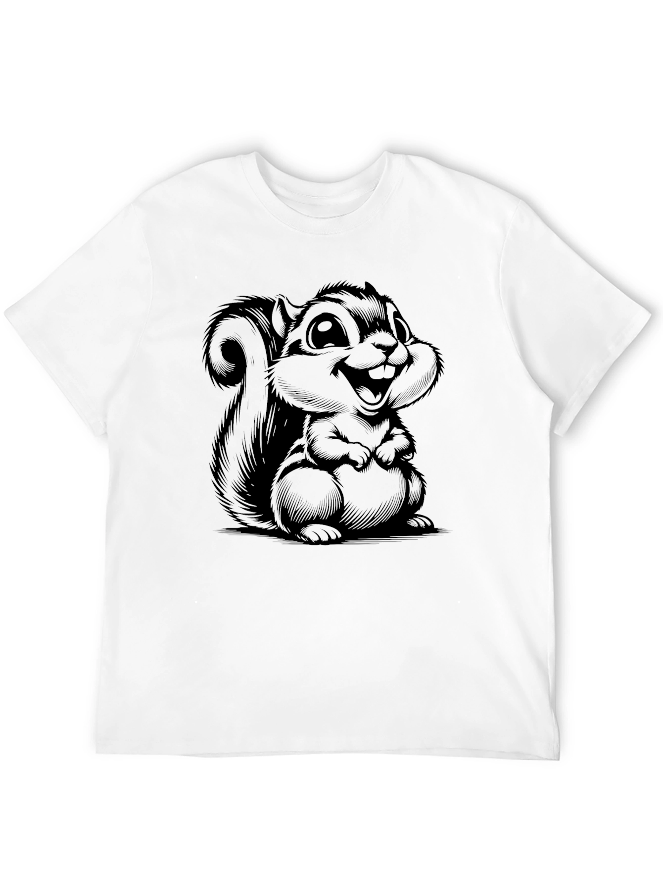 Black Squirrel Graphic T-Shirt - Black Cotton Tee view 12