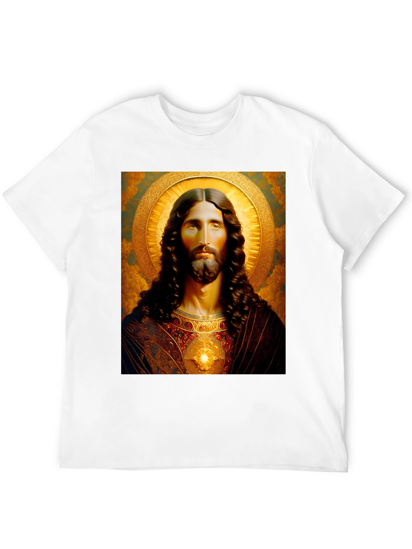 Black Jesus Christ Portrait Graphic T-Shirt - Black view 12