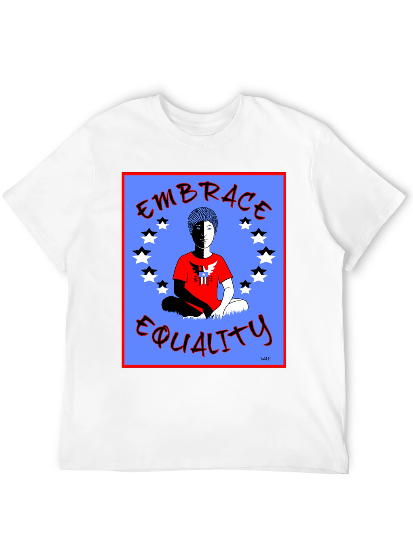 Black Embrace Equality Graphic Print Black T-Shirt view 12