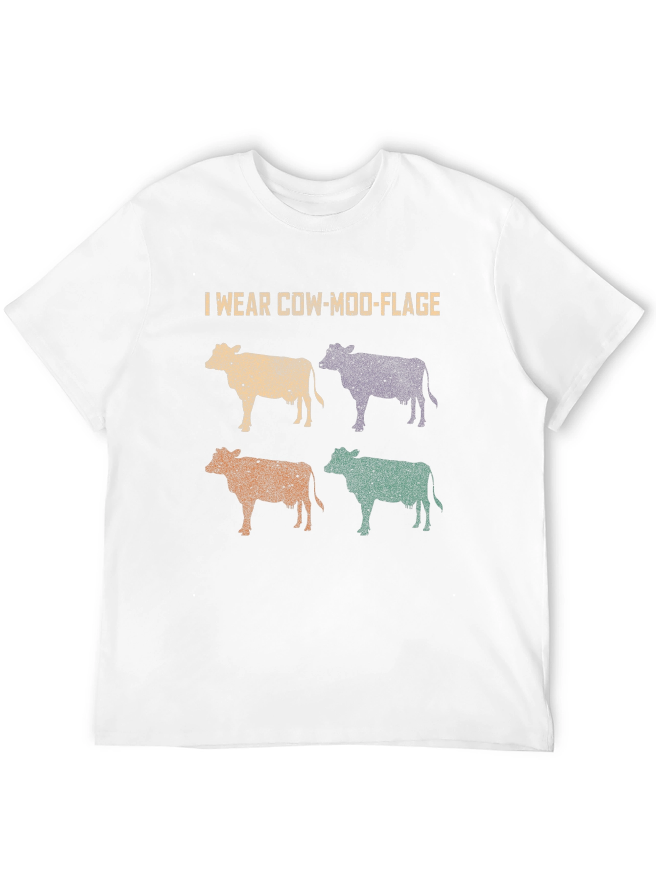 Black Cow-Moo-Flage Graphic T-Shirt - Novelty Farm Tee view 12