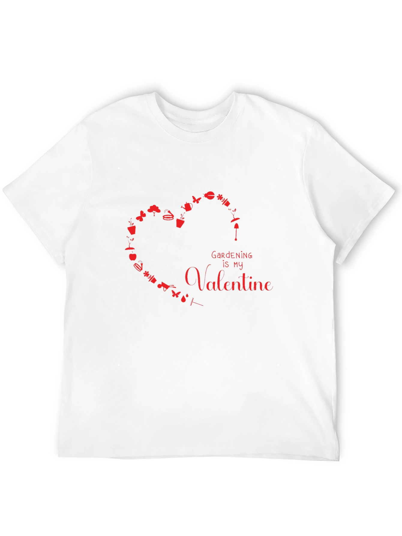Black Gardening is My Valentine Graphic T-Shirt view 12