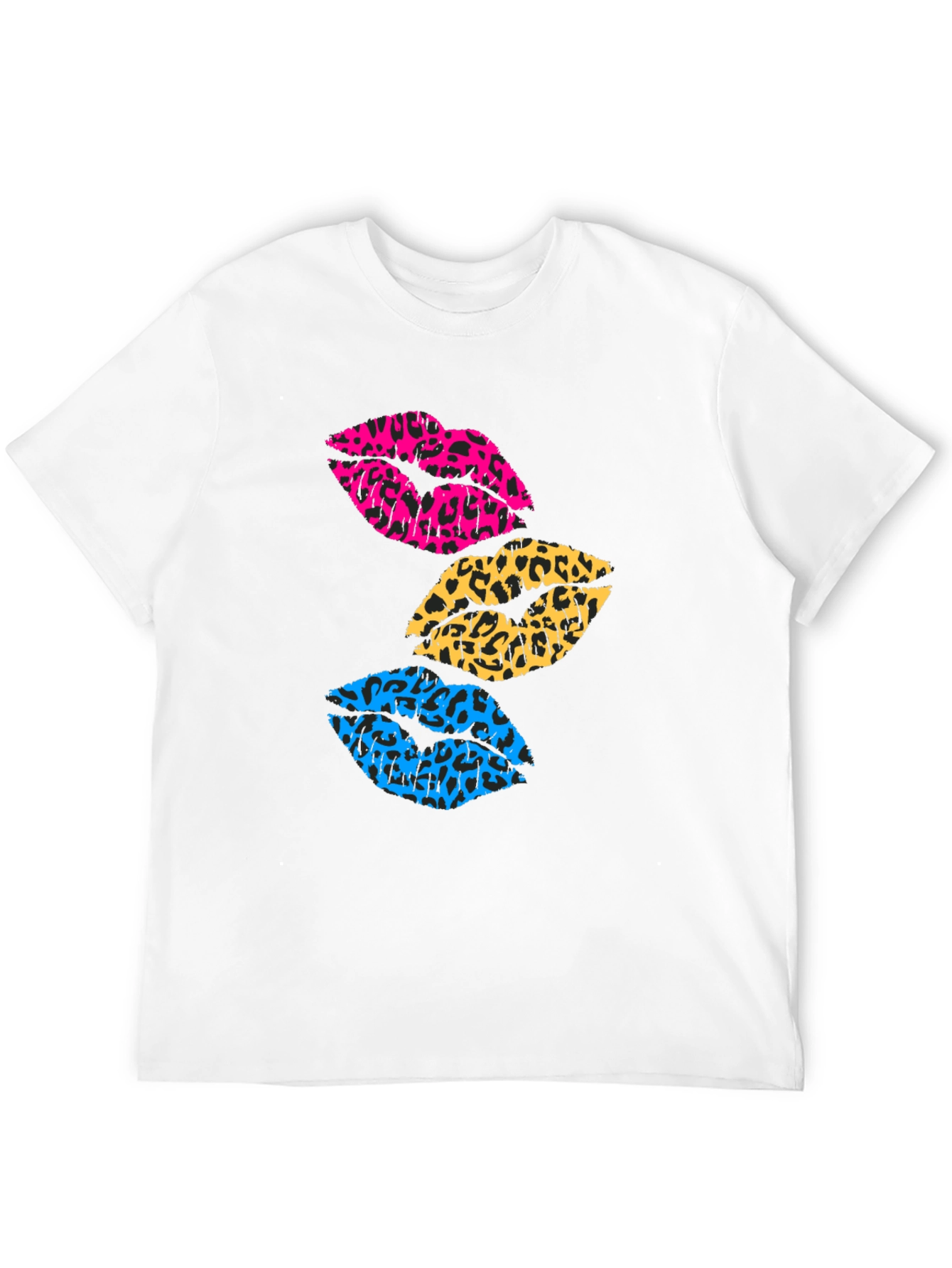 Black Leopard Print Lips Graphic Tee - Trendy Casual Shirt view 12