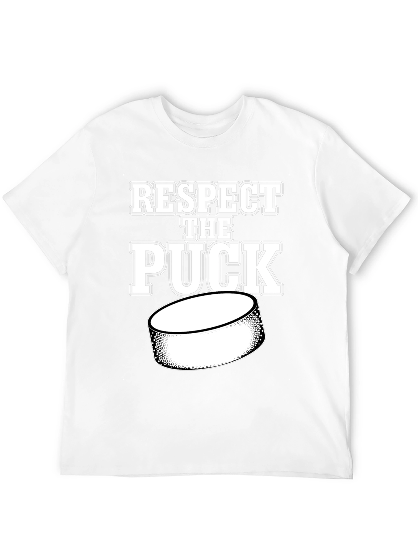 Black Respect the Puck Hockey T-Shirt view 12