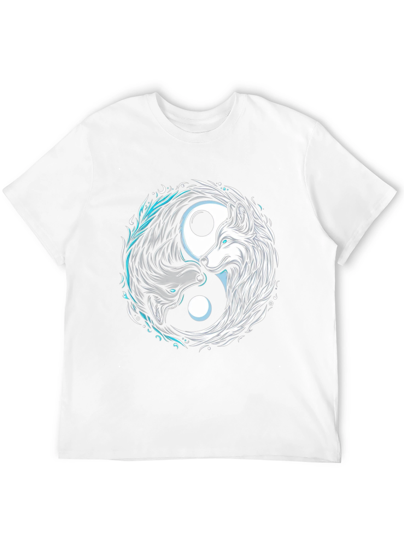 Black Yin Yang Wolf Graphic Tee - Balance & Style view 12